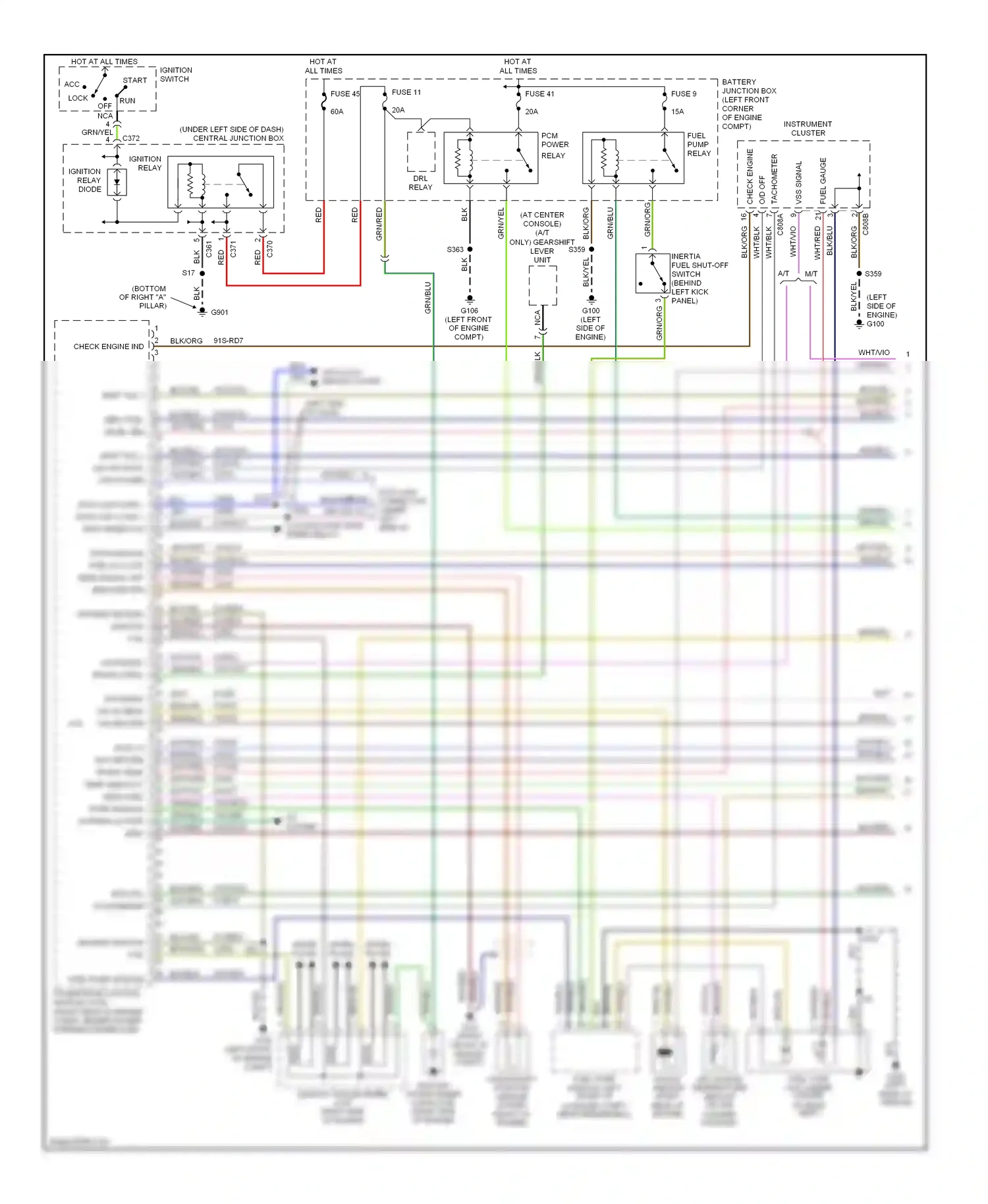 Wiring diagram blk/yel for Mercury Cougar VIII (1998-2002) (10 of 28)