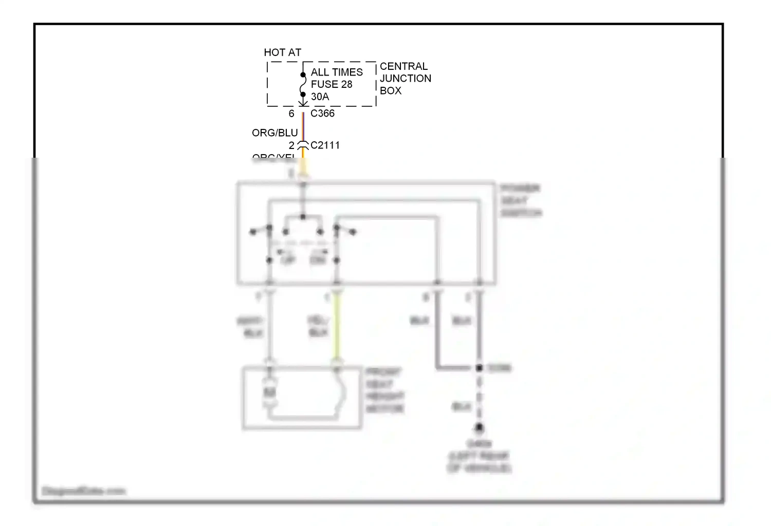 Wiring diagram central junction box for Mercury Cougar VIII (1998-2002) (10 of 10)