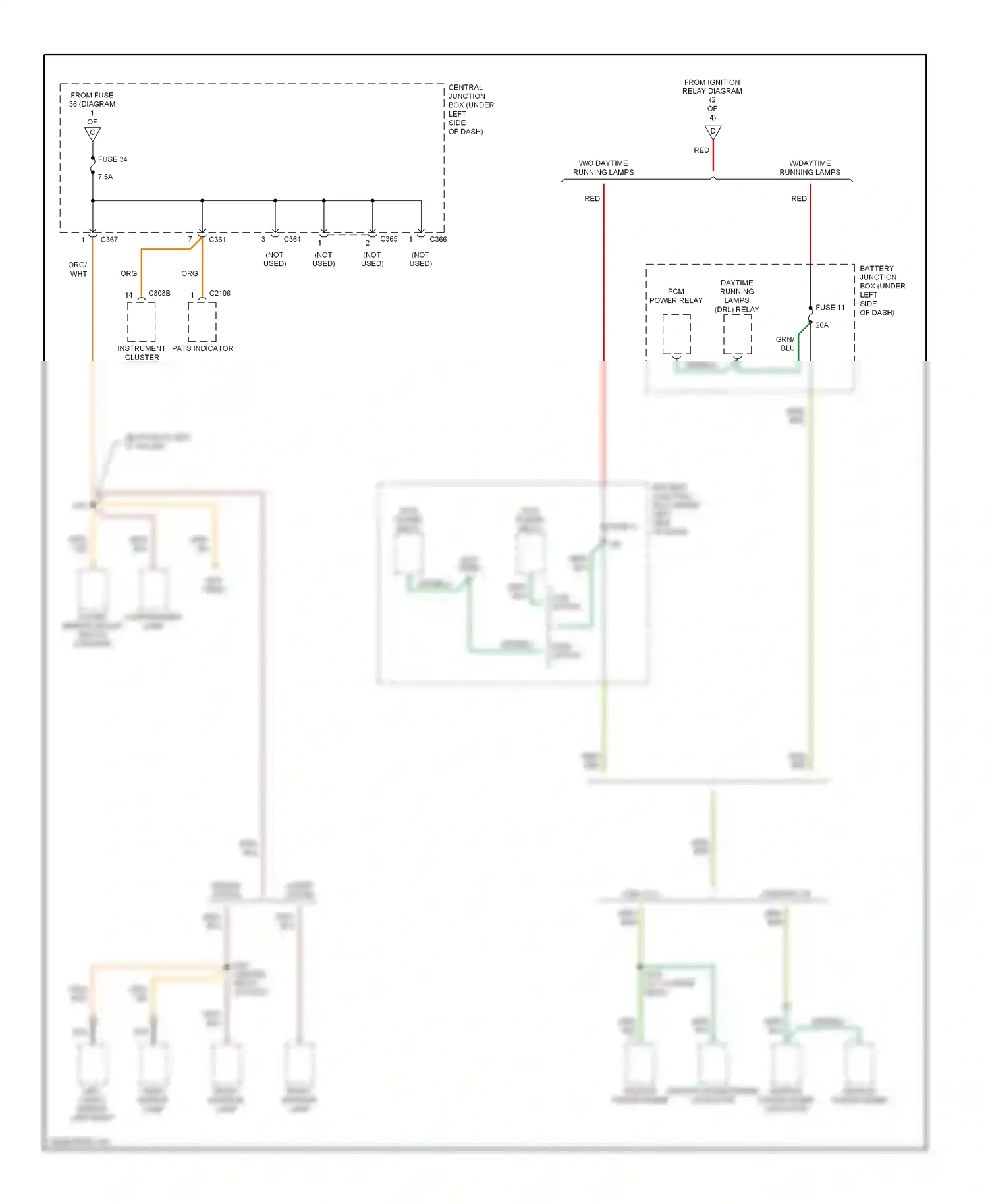 Wiring diagram fuse 11 for Mercury Cougar VIII (1998-2002) (4 of 6)