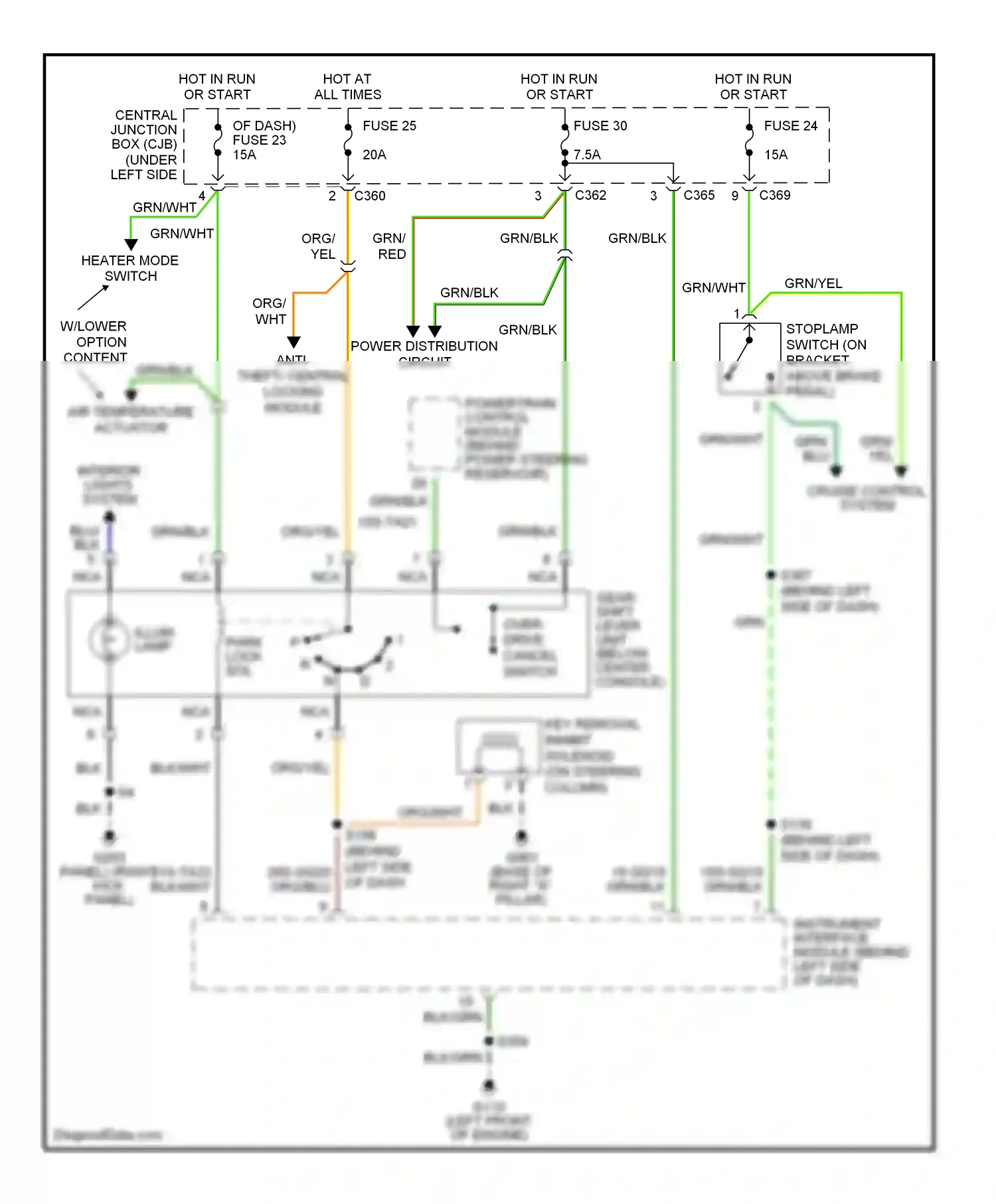 Wiring diagram fuse 24 for Mercury Cougar VIII (1998-2002) (7 of 9)