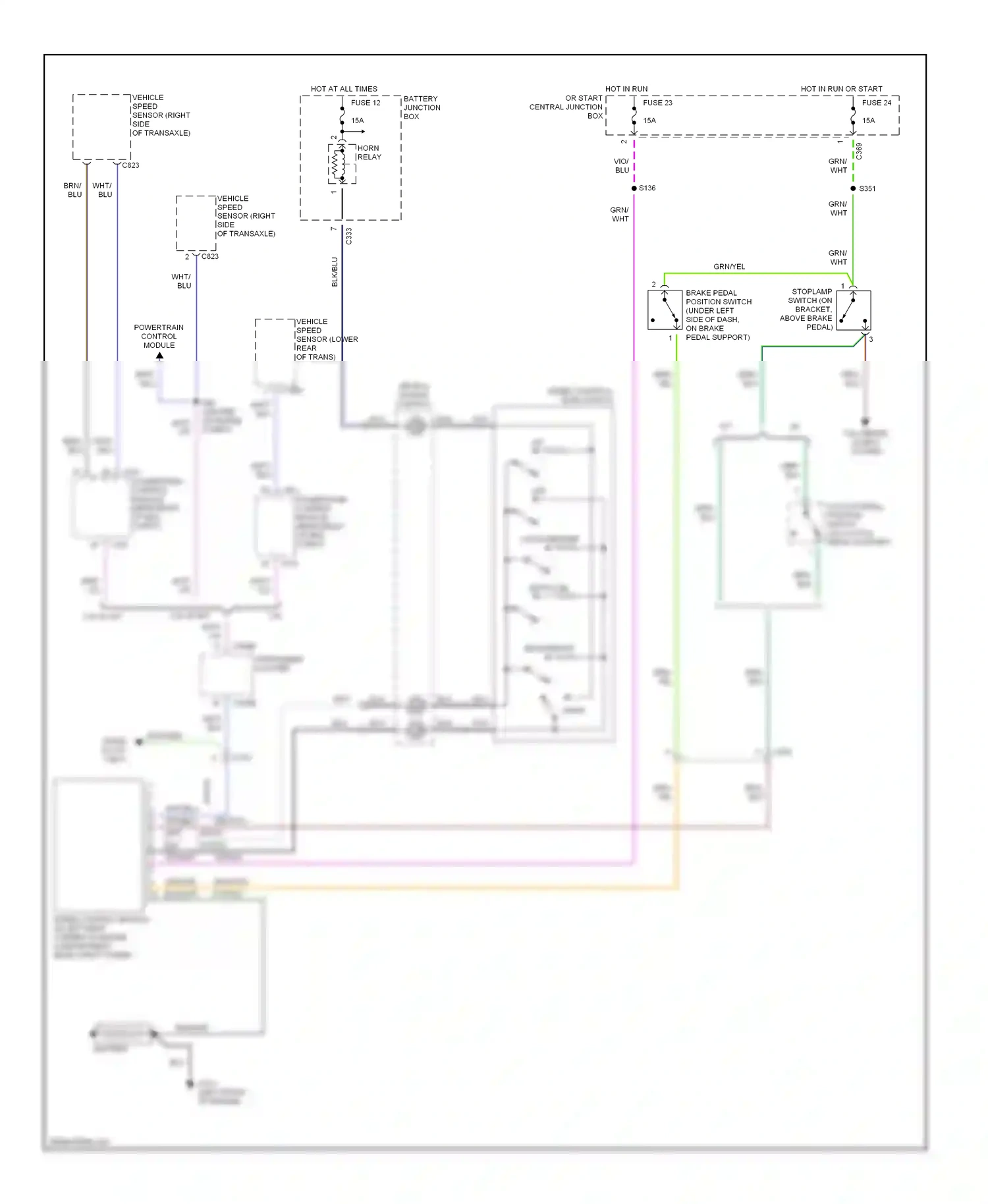 Wiring diagram fuse 24 for Mercury Cougar VIII (1998-2002) (4 of 9)