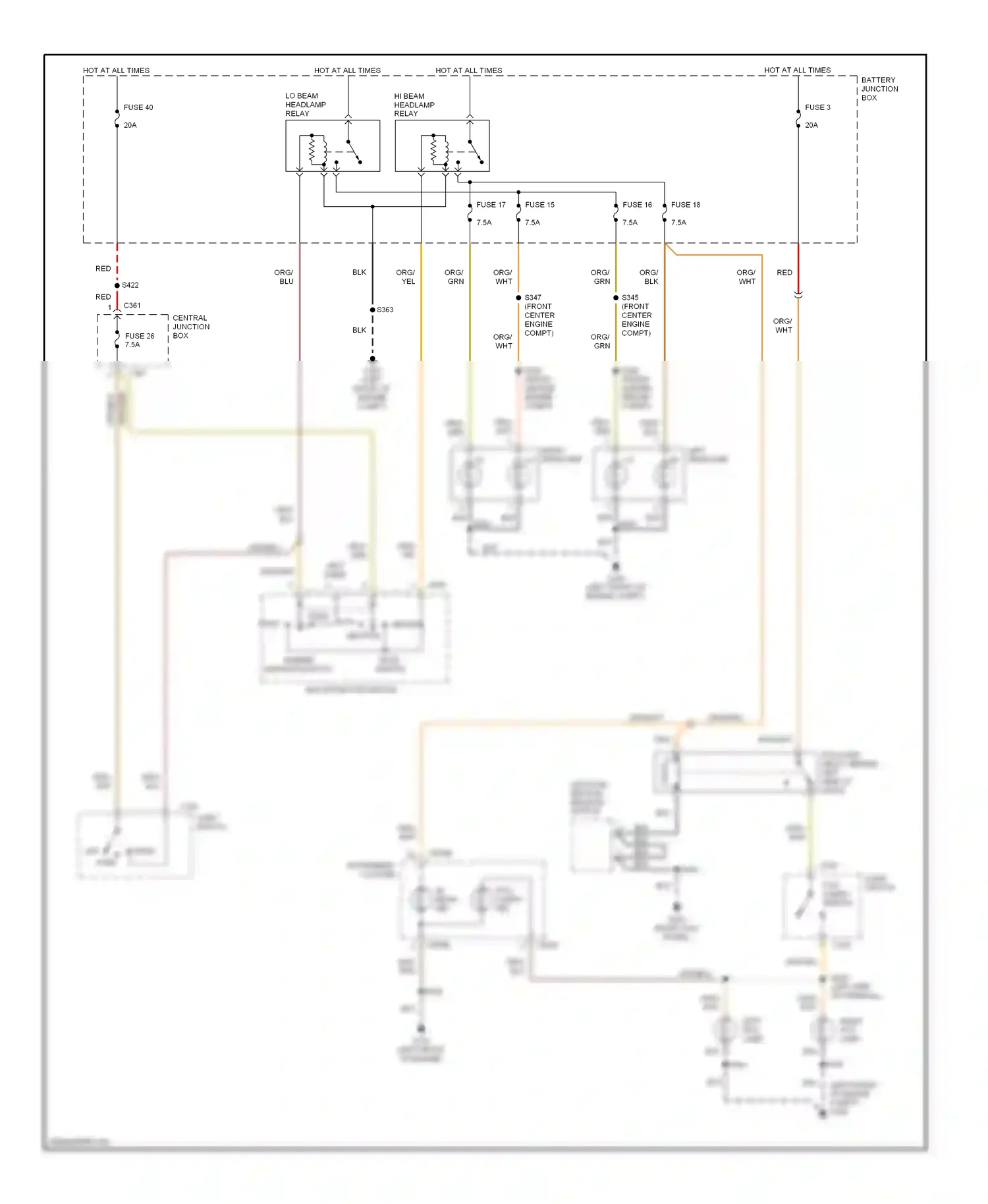 Wiring diagram fuse 3 for Mercury Cougar VIII (1998-2002) (2 of 3)
