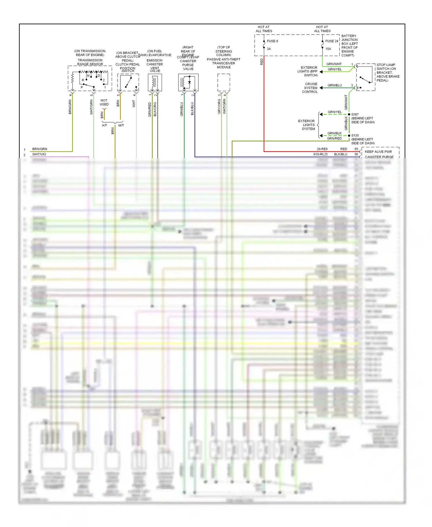 Wiring diagram fuse 6 for Mercury Cougar VIII (1998-2002) (3 of 3)
