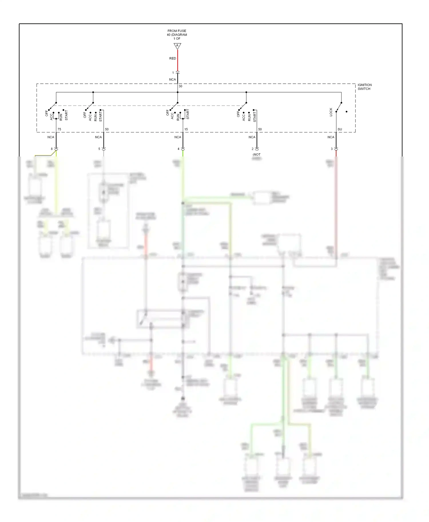 Wiring diagram ignition switch for Mercury Cougar VIII (1998-2002) (2 of 8)