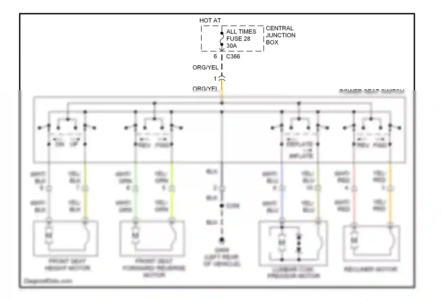 Wiring diagram red for Mercury Cougar VIII (1998-2002) (21 of 37)
