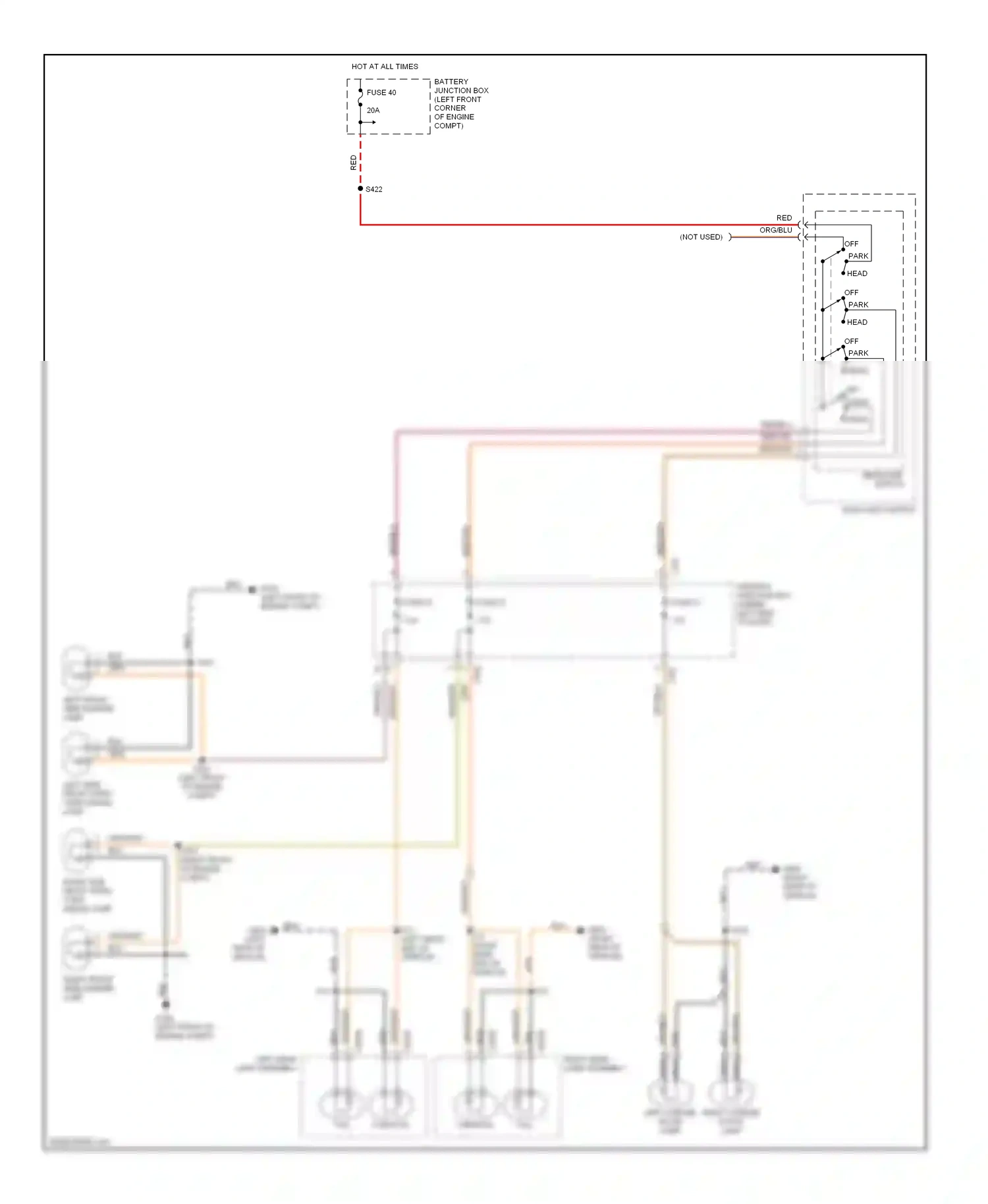 Wiring diagram turn/tail tail for Mercury Cougar VIII (1998-2002) (2 of 2)