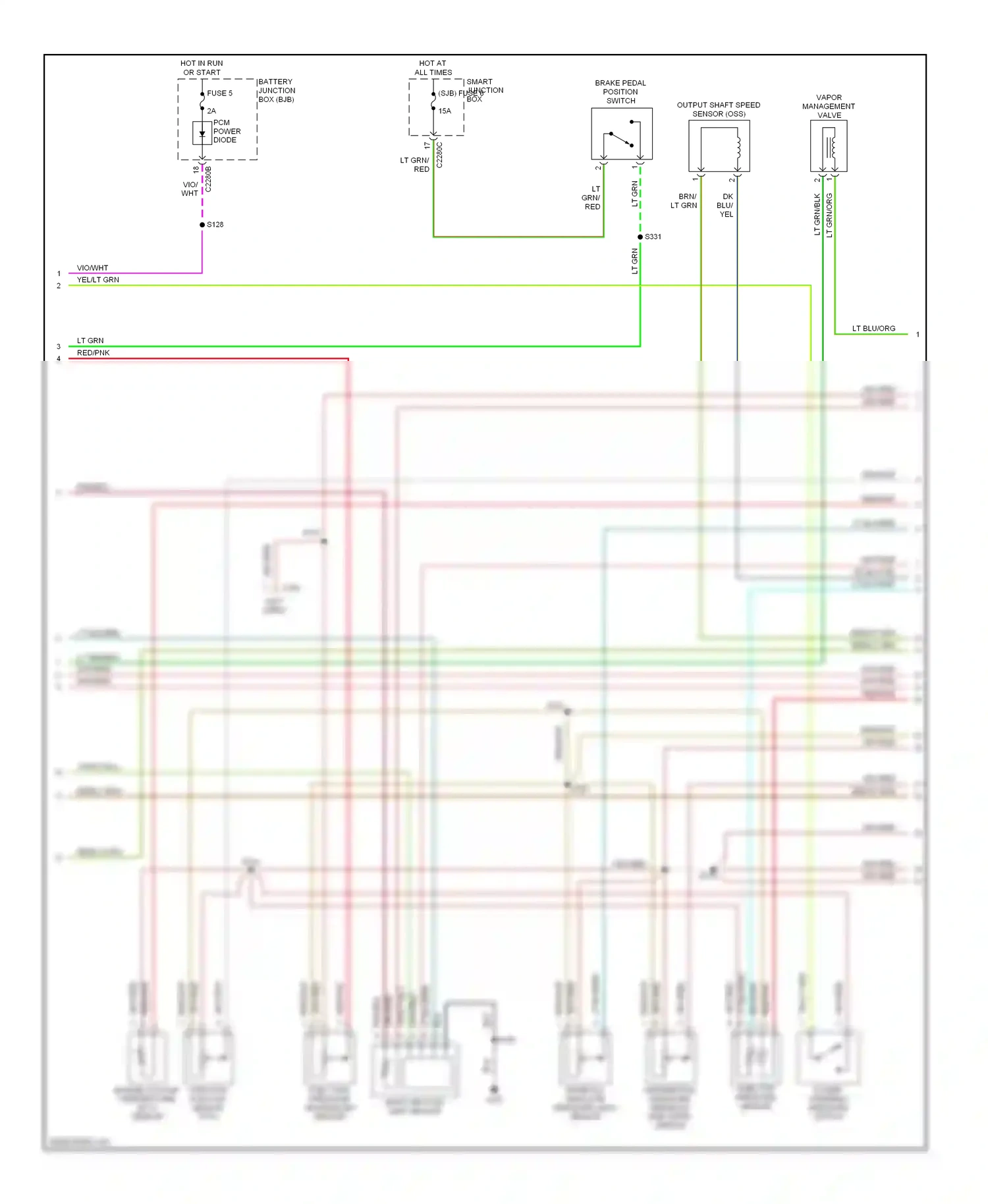 Mercury Mariner I (2004-2007) engine coolant temperature (ect) sensor wiring diagram  (2 of 2)