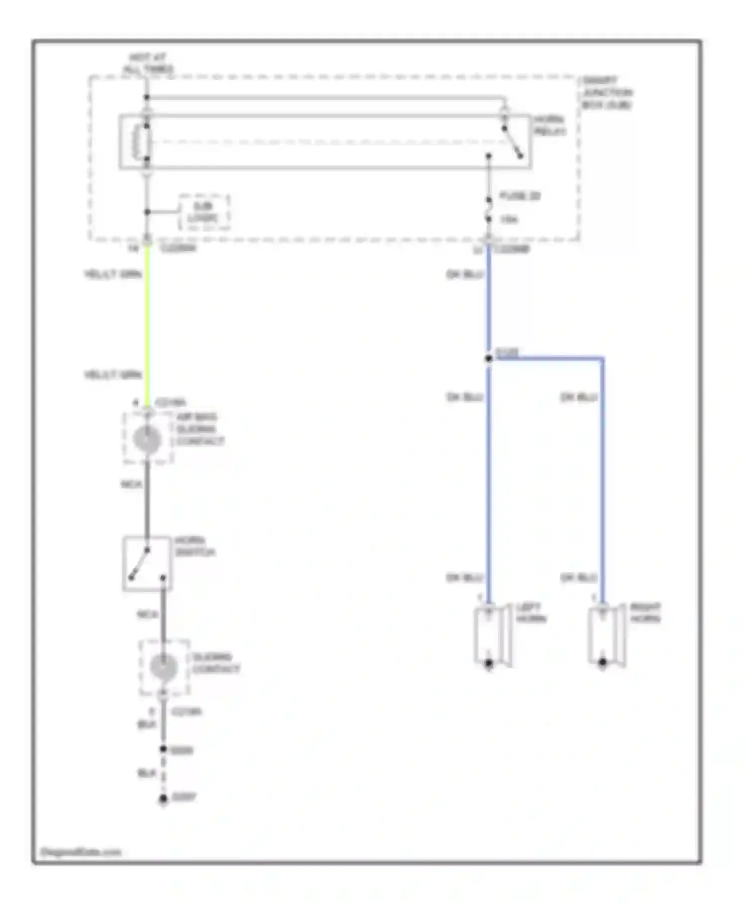 Wiring diagram hot at all times for Mercury Mariner I (2004-2007) (27 of 41)