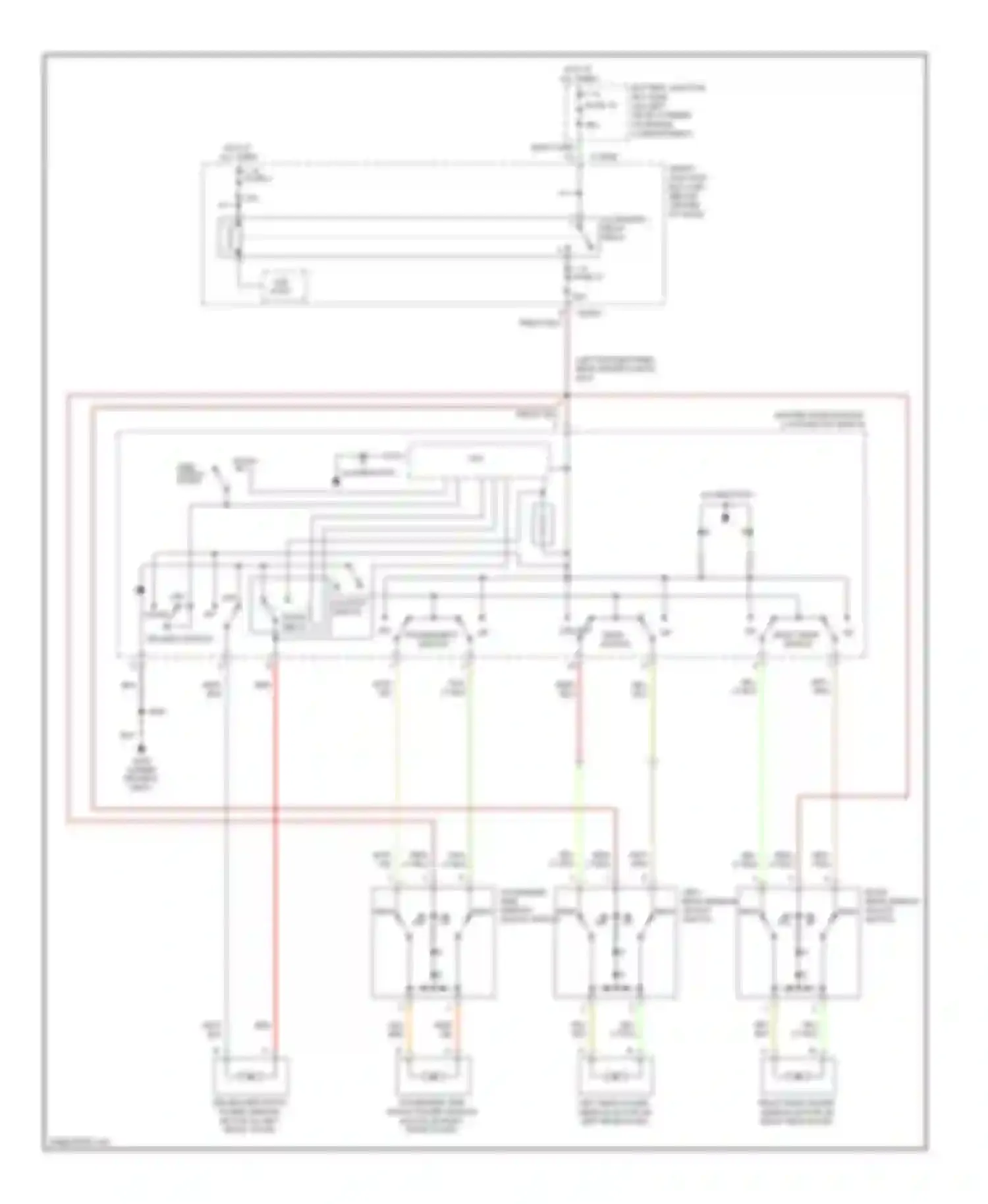 Wiring diagram left rear window adjust switch for Mercury Mariner I (2004-2007) (2 of 2)