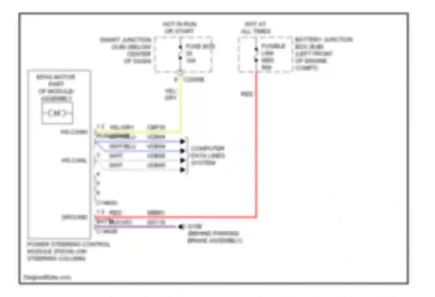 Mariner Mercury II (2007-2010): Electronic power steering circuit, except hybrid