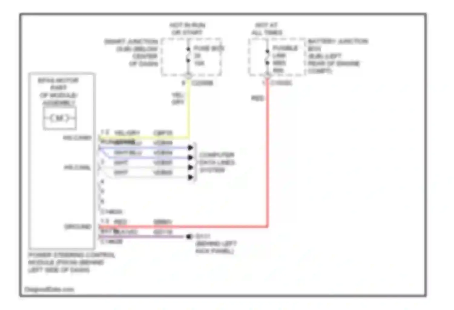 Mariner Mercury II (2007-2010): Electronic power steering circuit, hybrid