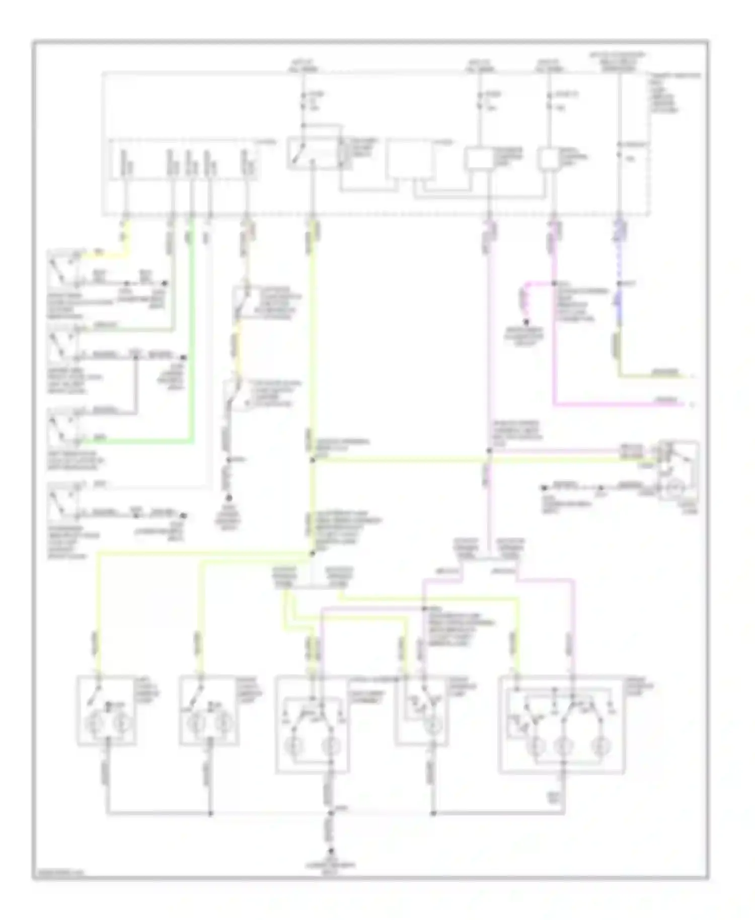 Mariner Mercury II (2007-2010): Courtesy lamps circuit, except hybrid (1 of 2)