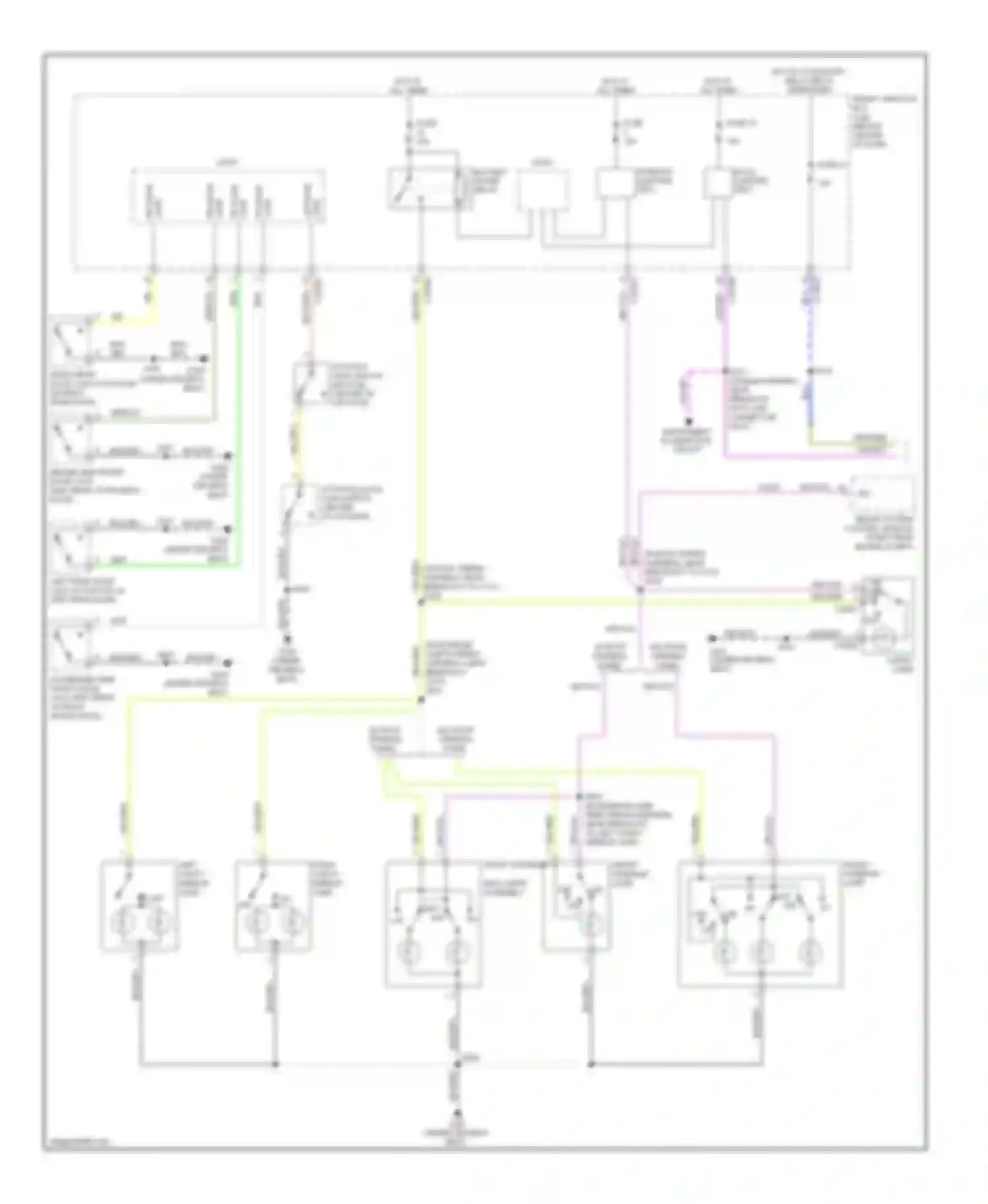 Mariner Mercury II (2007-2010): Courtesy lamps circuit, hybrid (1 of 2)