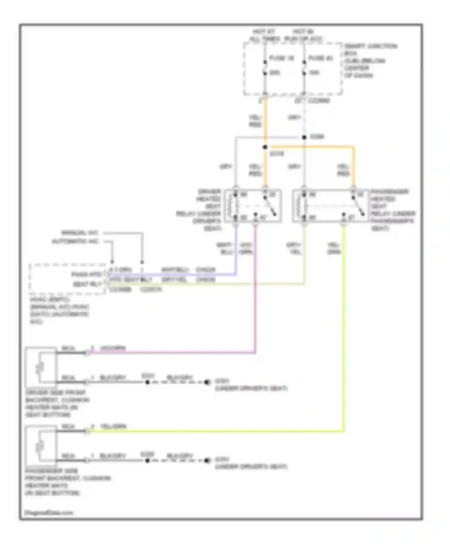 Mariner Mercury II (2007-2010): Heated seats circuit, except hybrid