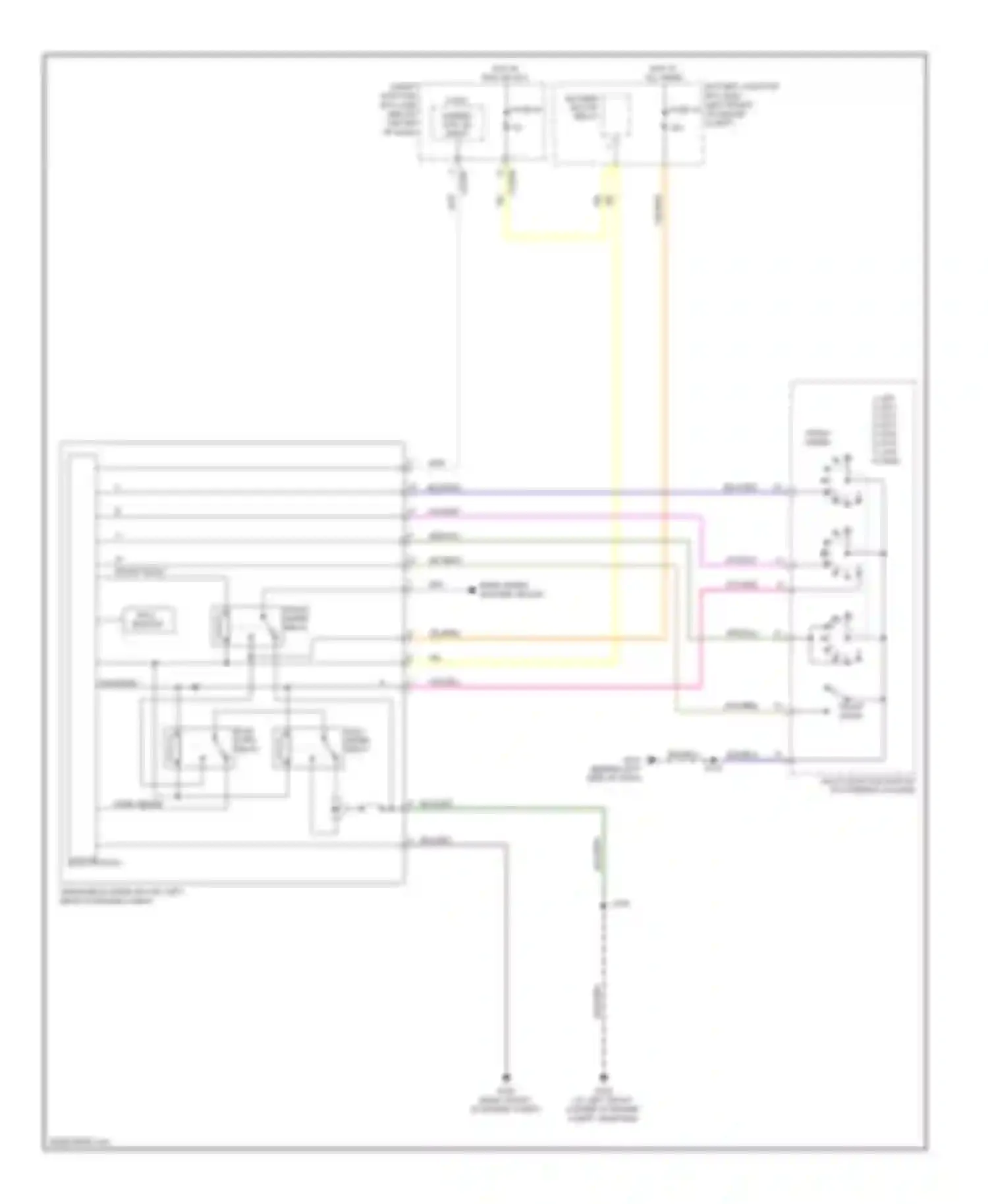 Mariner Mercury II (2007-2010): Front wiper/washer circuit, except hybrid