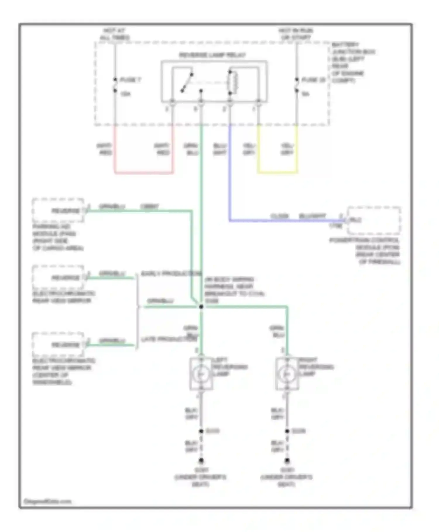 Wiring diagram electrochromatic rear view mirror for Mercury Mariner II (2007-2010) (1 of 4)
