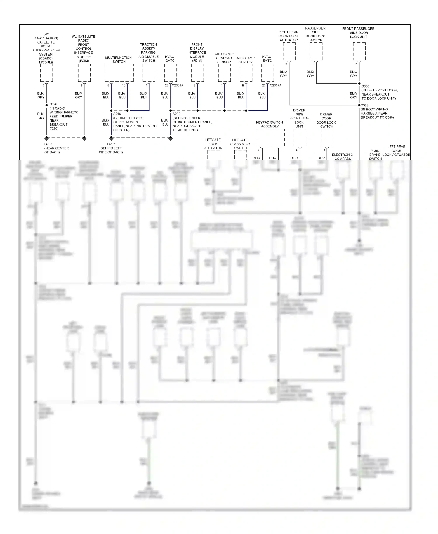 Mercury Mariner II (2007-2010) front display interface module (fdim) wiring diagram  (1 of 3)