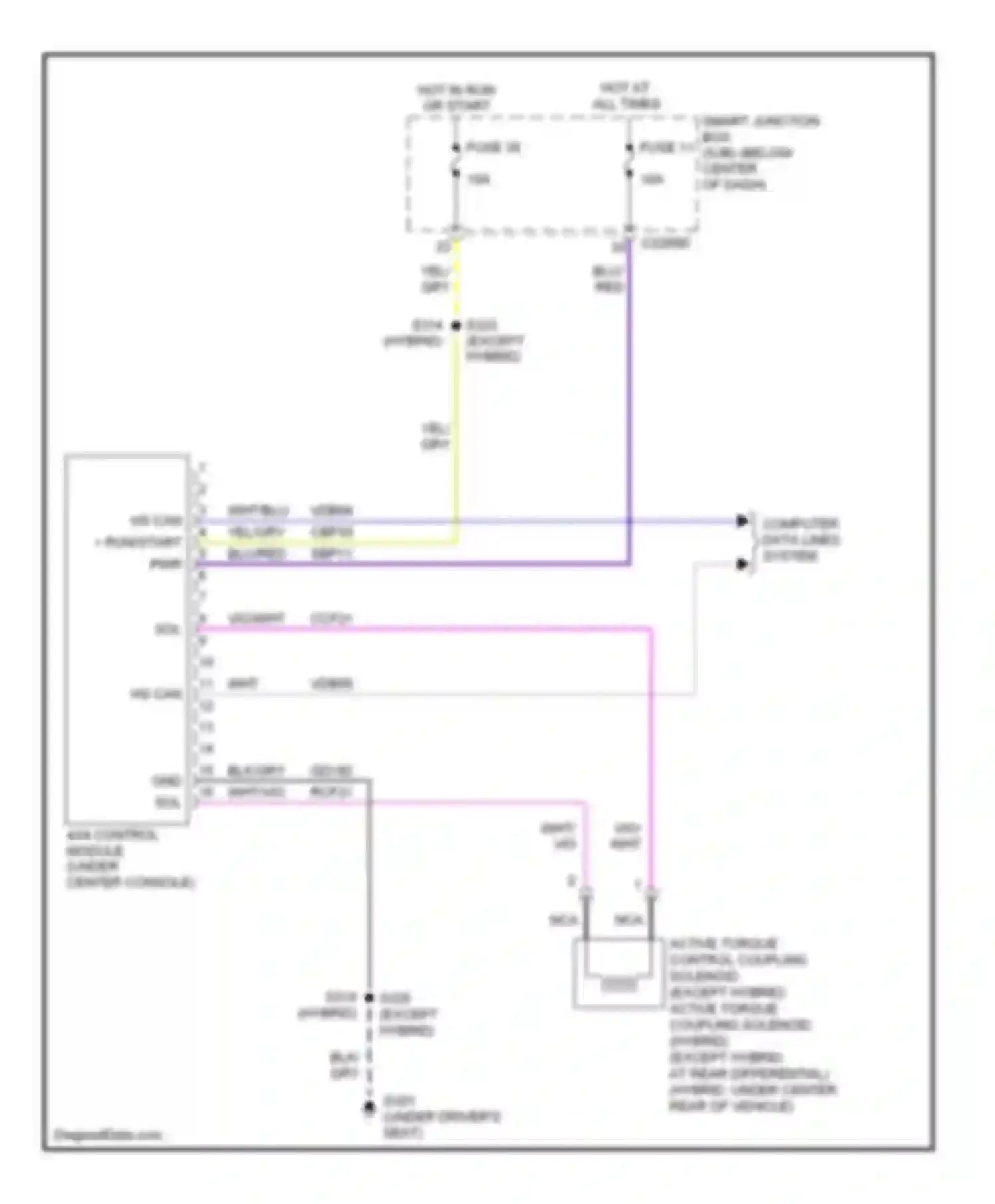 Wiring diagram hot at all times for Mercury Mariner II (2007-2010) (64 of 69)