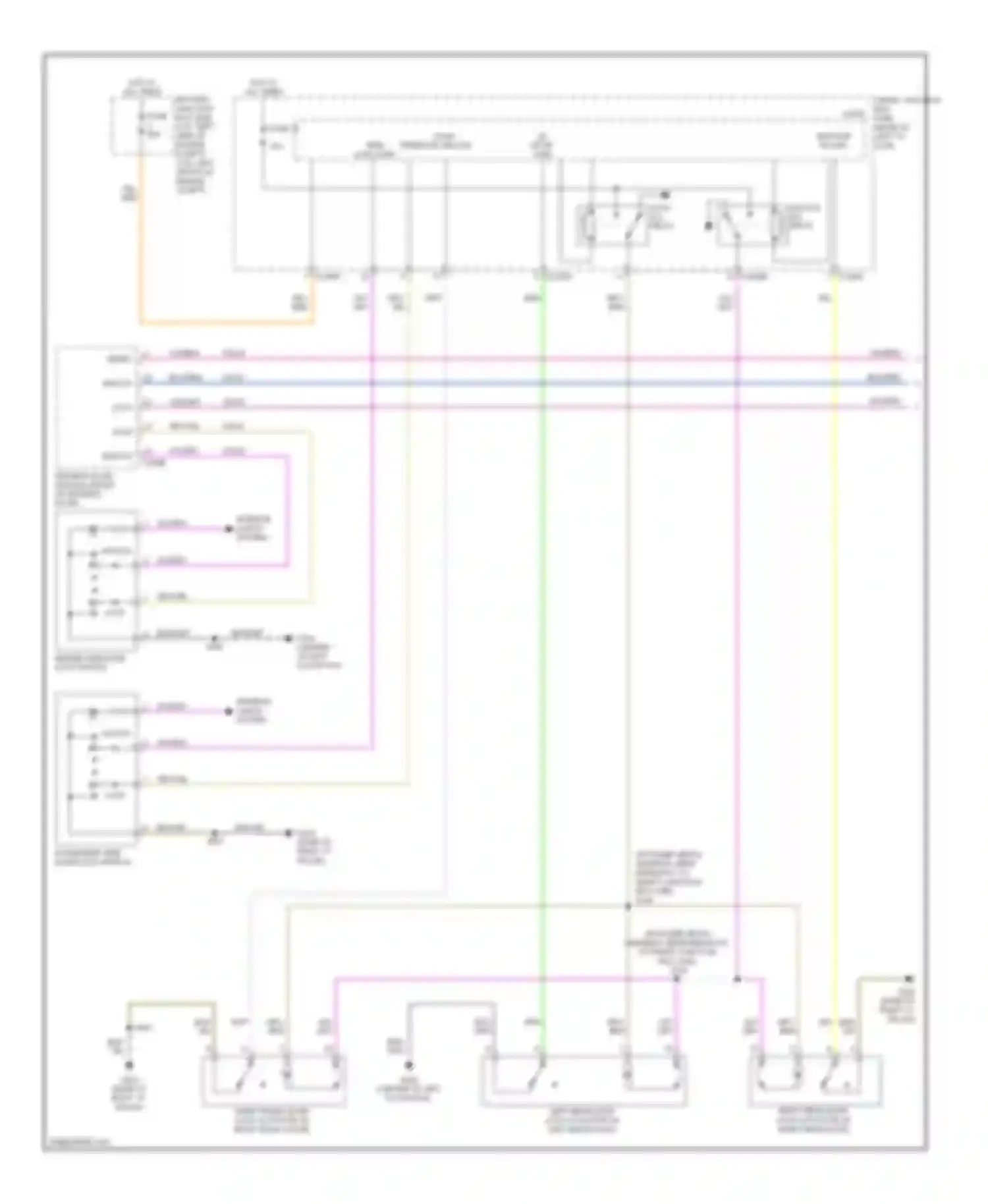 Milan Mercury I (2005-2010): Power door locks circuit, with memory (1 of 2)
