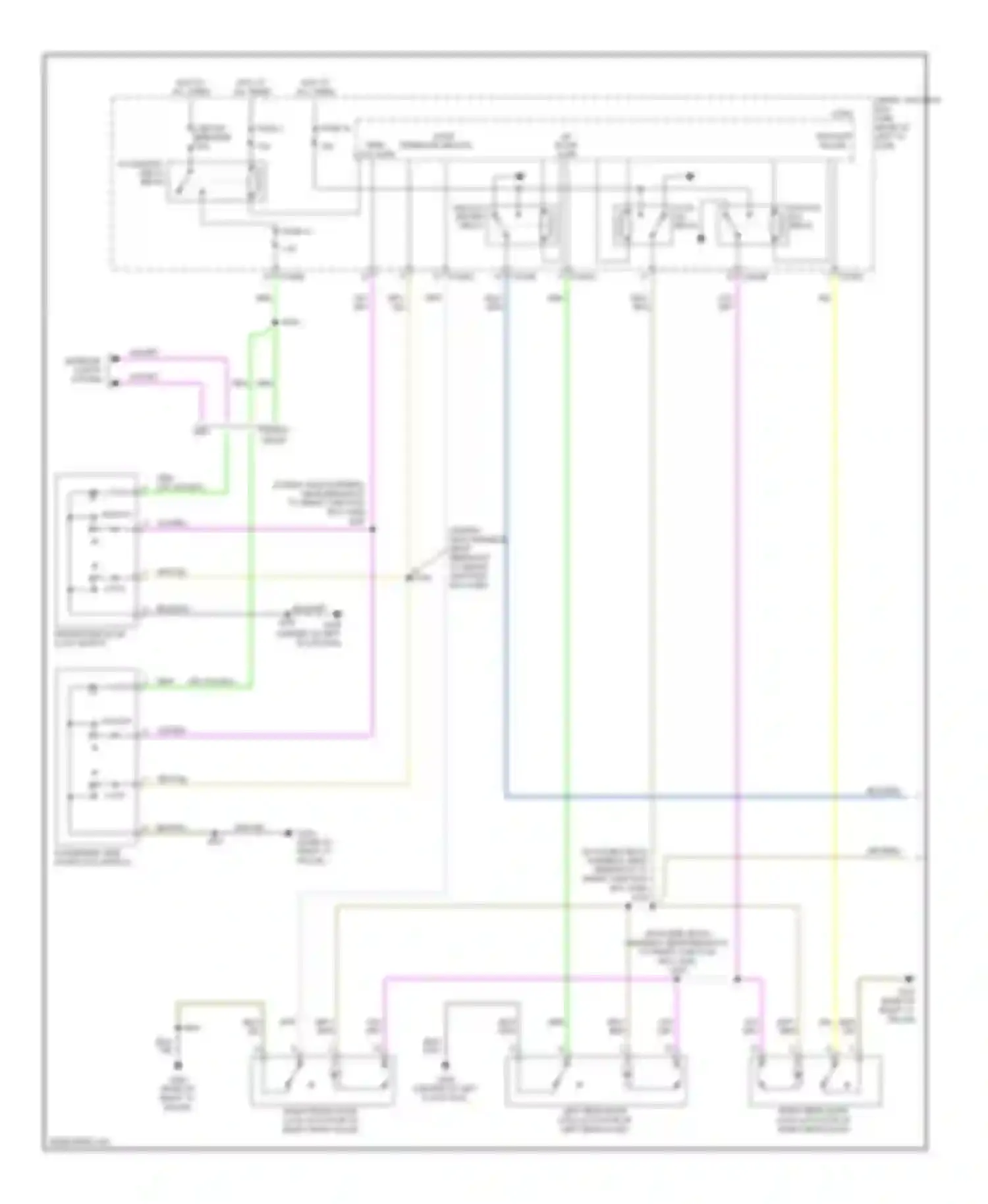 Milan Mercury I (2005-2010): Power door locks circuit, without memory (1 of 2)