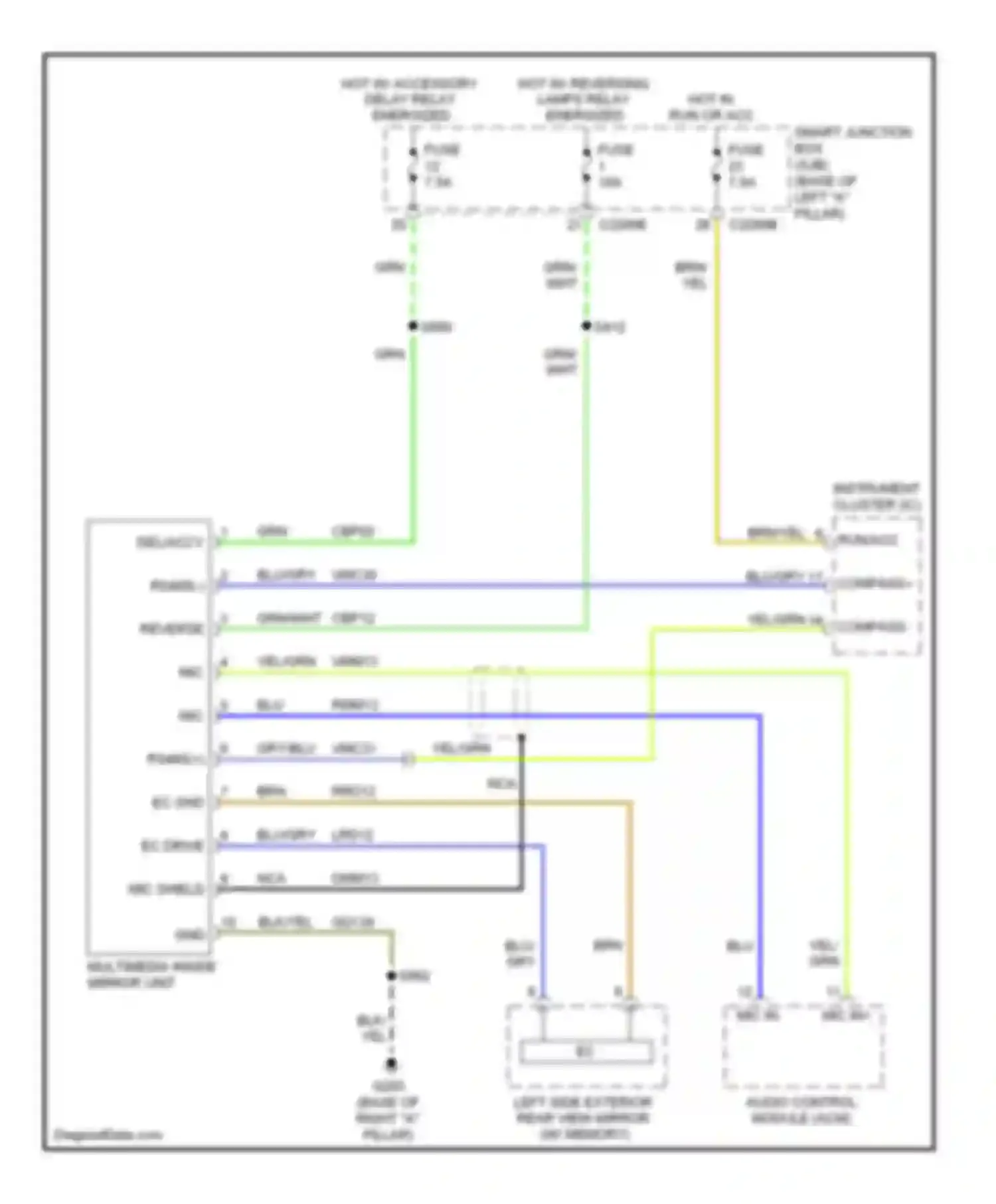 Milan Mercury I (2005-2010): Electrochromic mirror circuit, with navigation