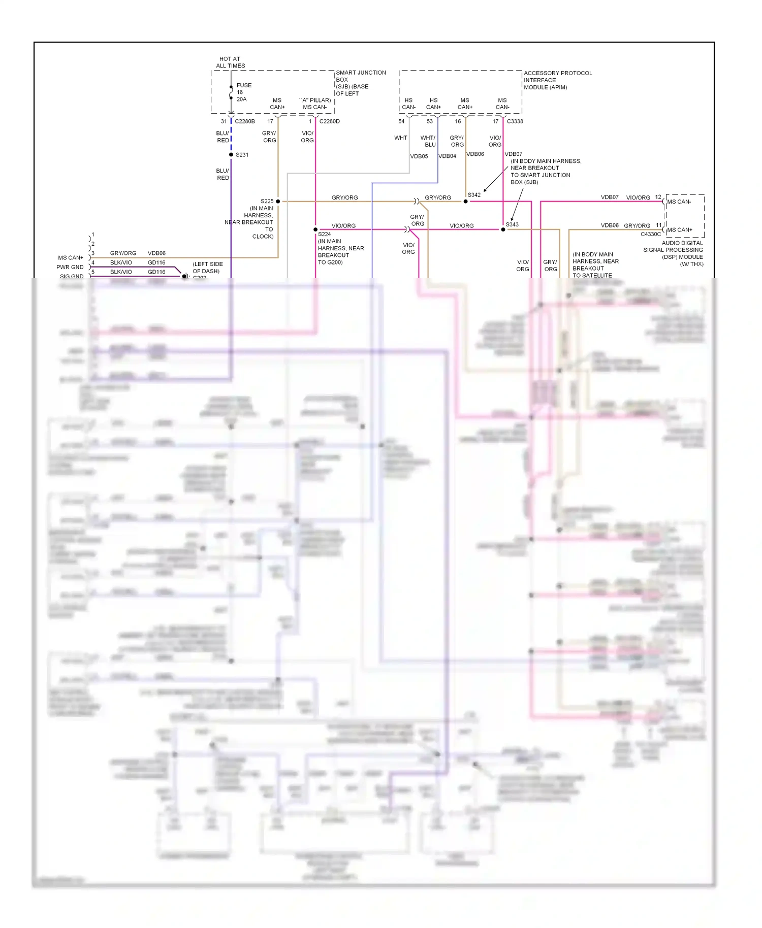 Mercury Milan I (2005-2010) accessory protocol interface module (apim) wiring diagram  (3 of 5)