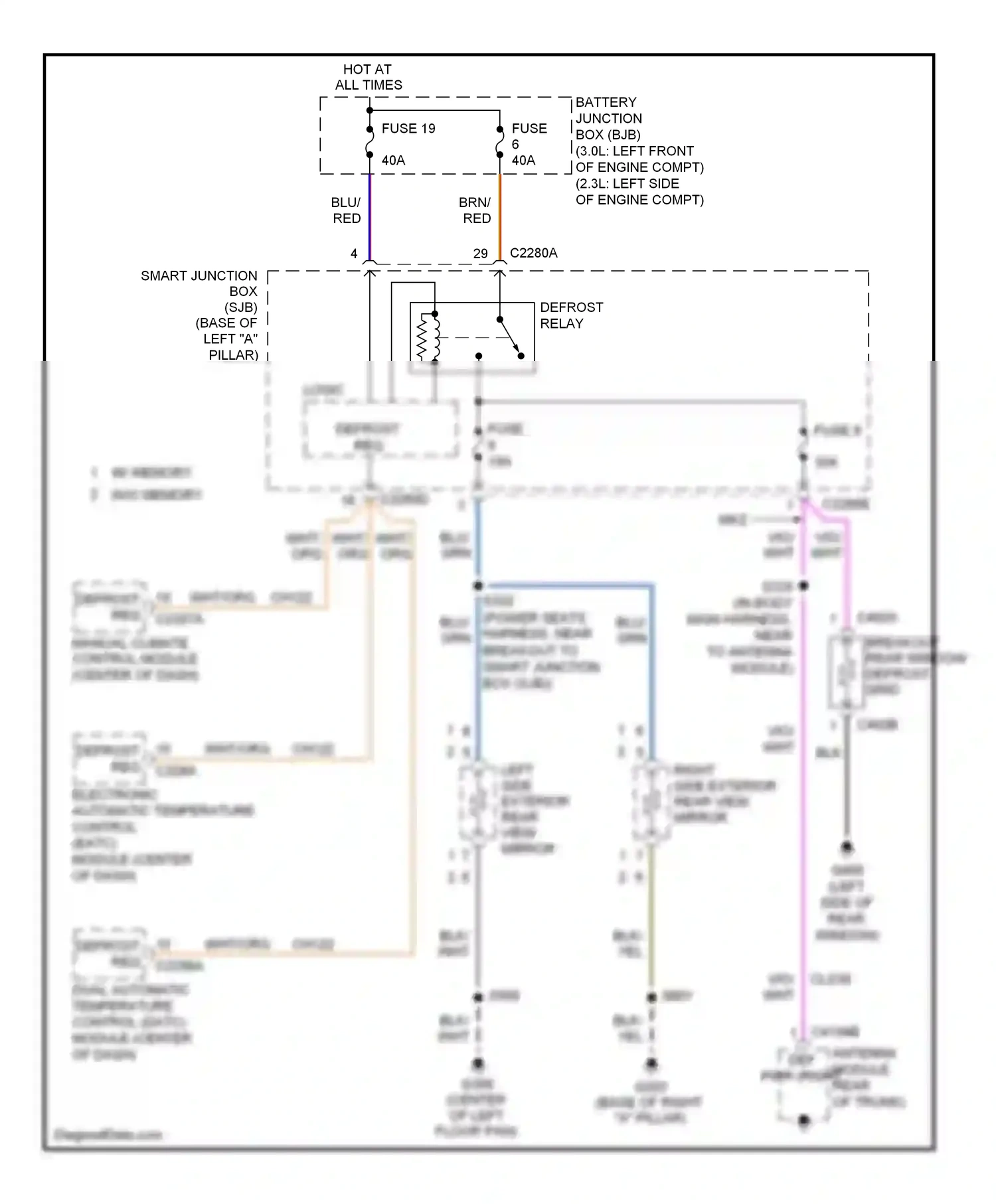 Mercury Milan I (2005-2010) dual automatic temperature control (datc) module (center of dash) wiring diagram  (2 of 2)
