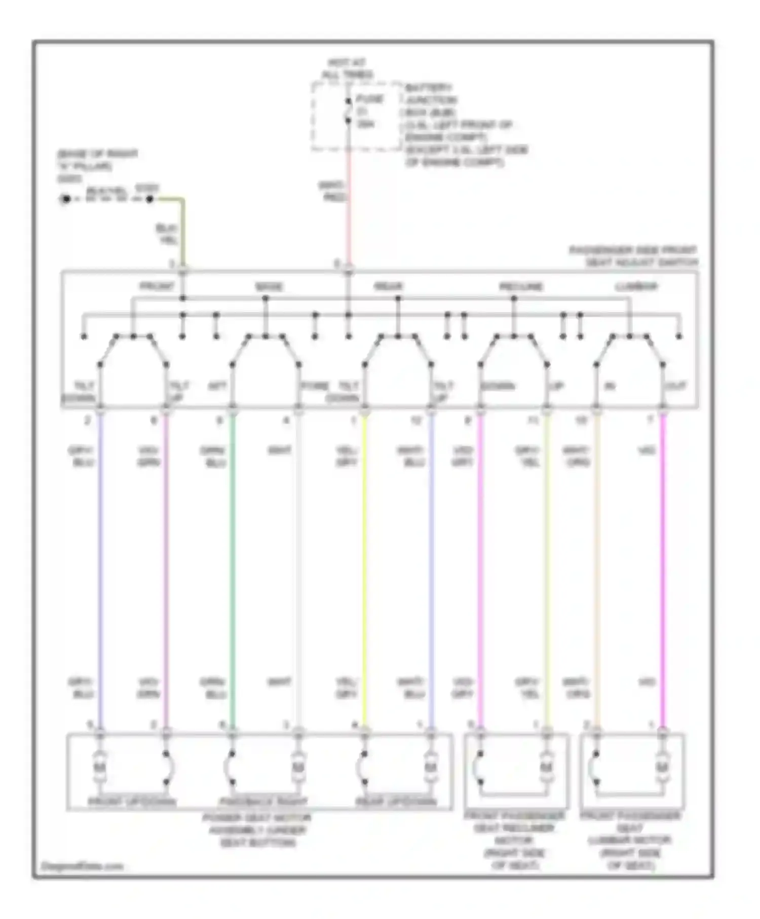 Wiring diagram front up/down for Mercury Milan I (2005-2010) (4 of 4)