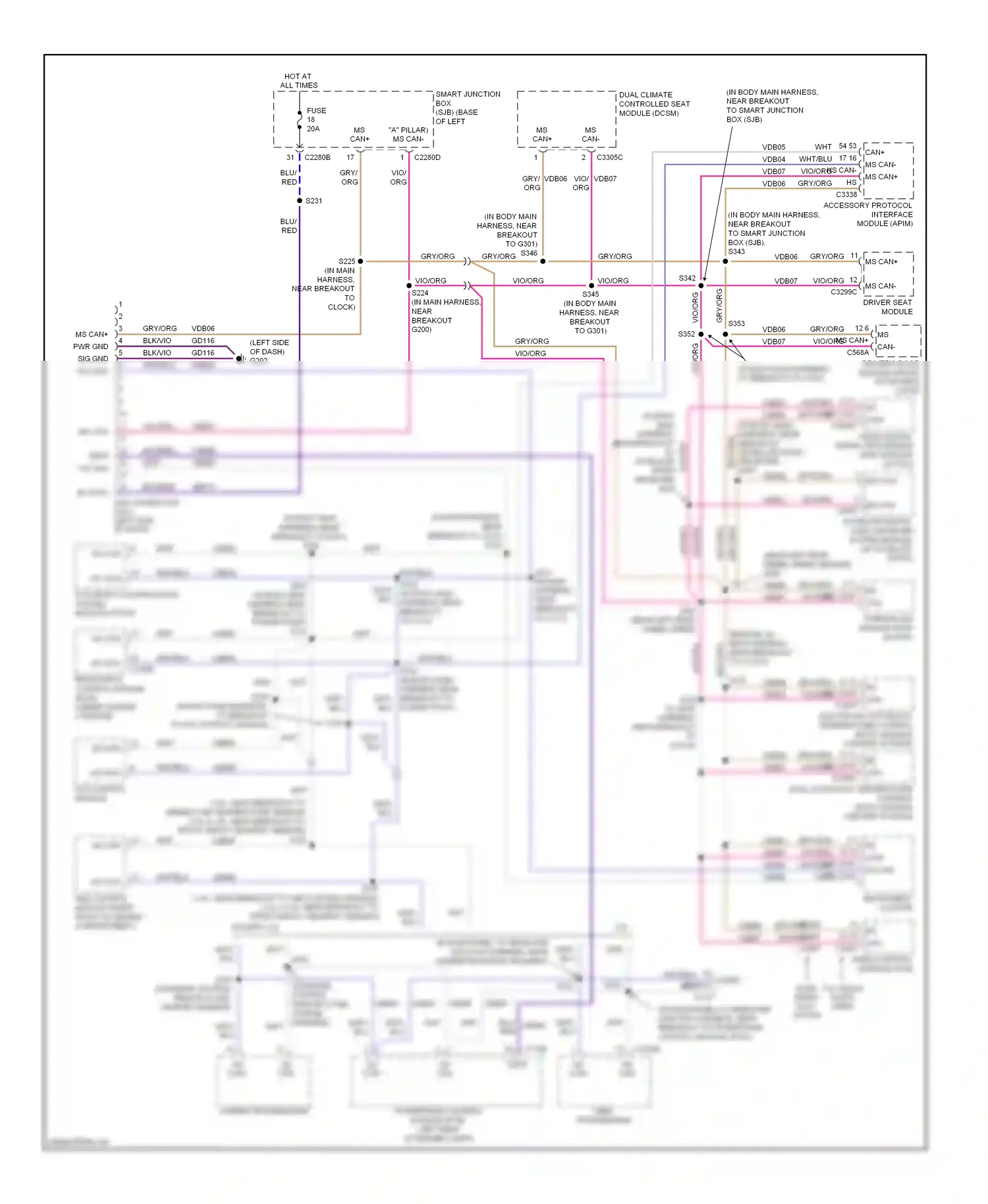 Mercury Milan I (2005-2010) module (apim) wiring diagram  (1 of 1)