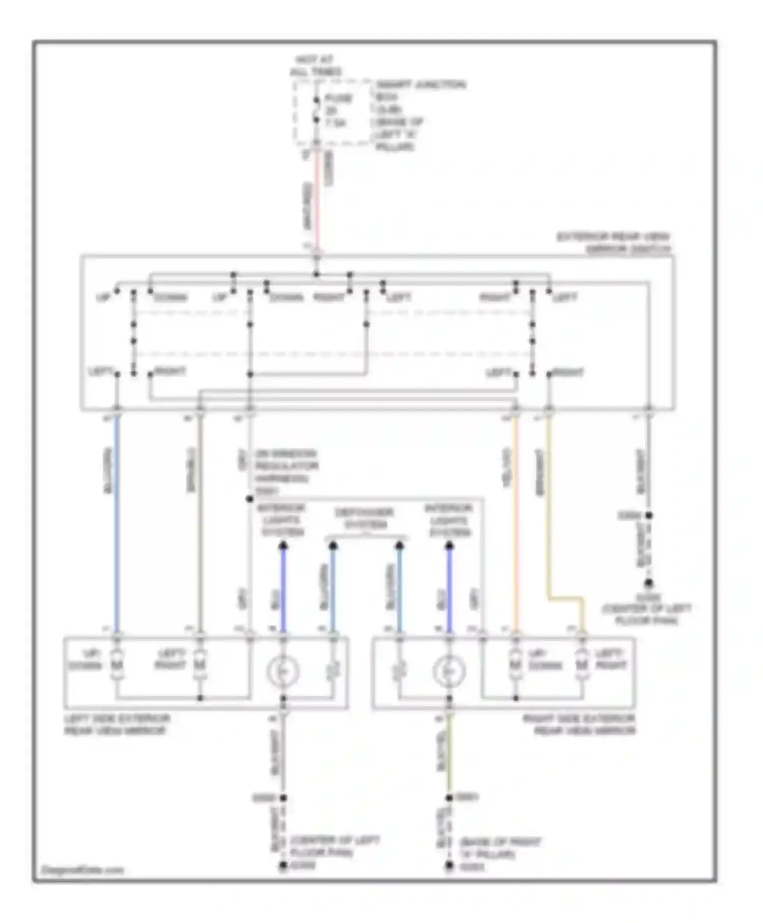 Wiring diagram right left for Mercury Milan I (2005-2010) (1 of 2)