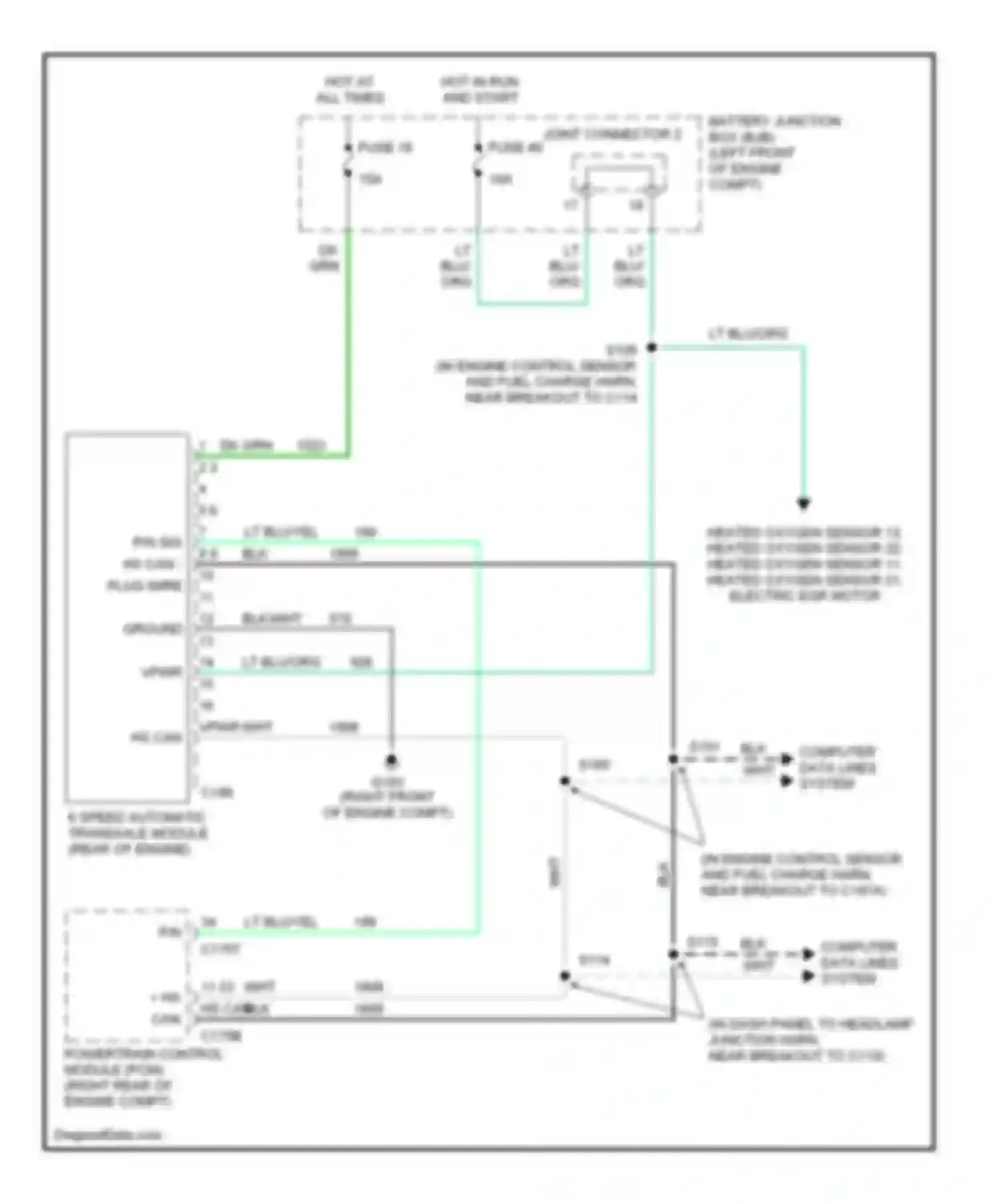 Wiring diagram computer data lines system for Mercury Montego III (2004-2007) (2 of 12)