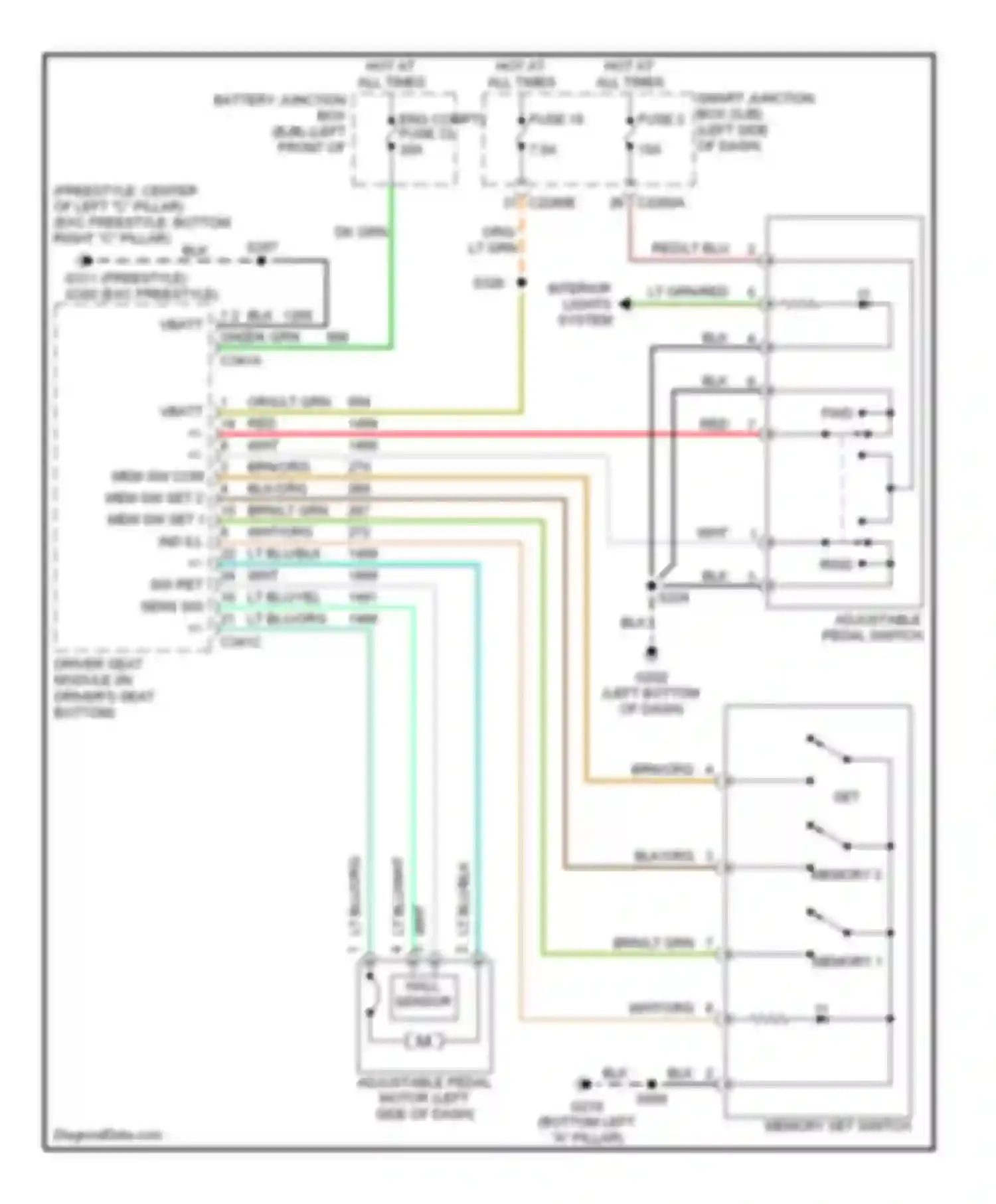 Wiring diagram lt grn for Mercury Montego III (2004-2007) (1 of 26)
