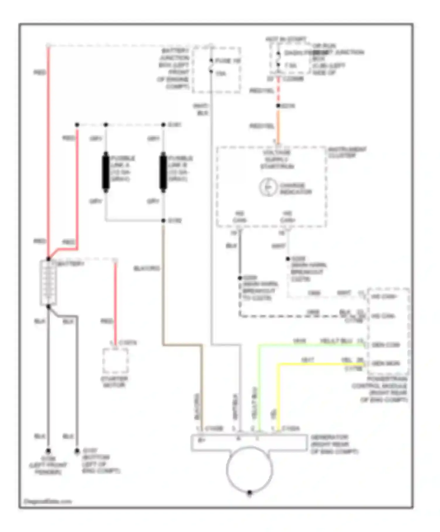 Wiring diagram (main harn, breakout to for Mercury Montego III (2004-2007) (1 of 2)