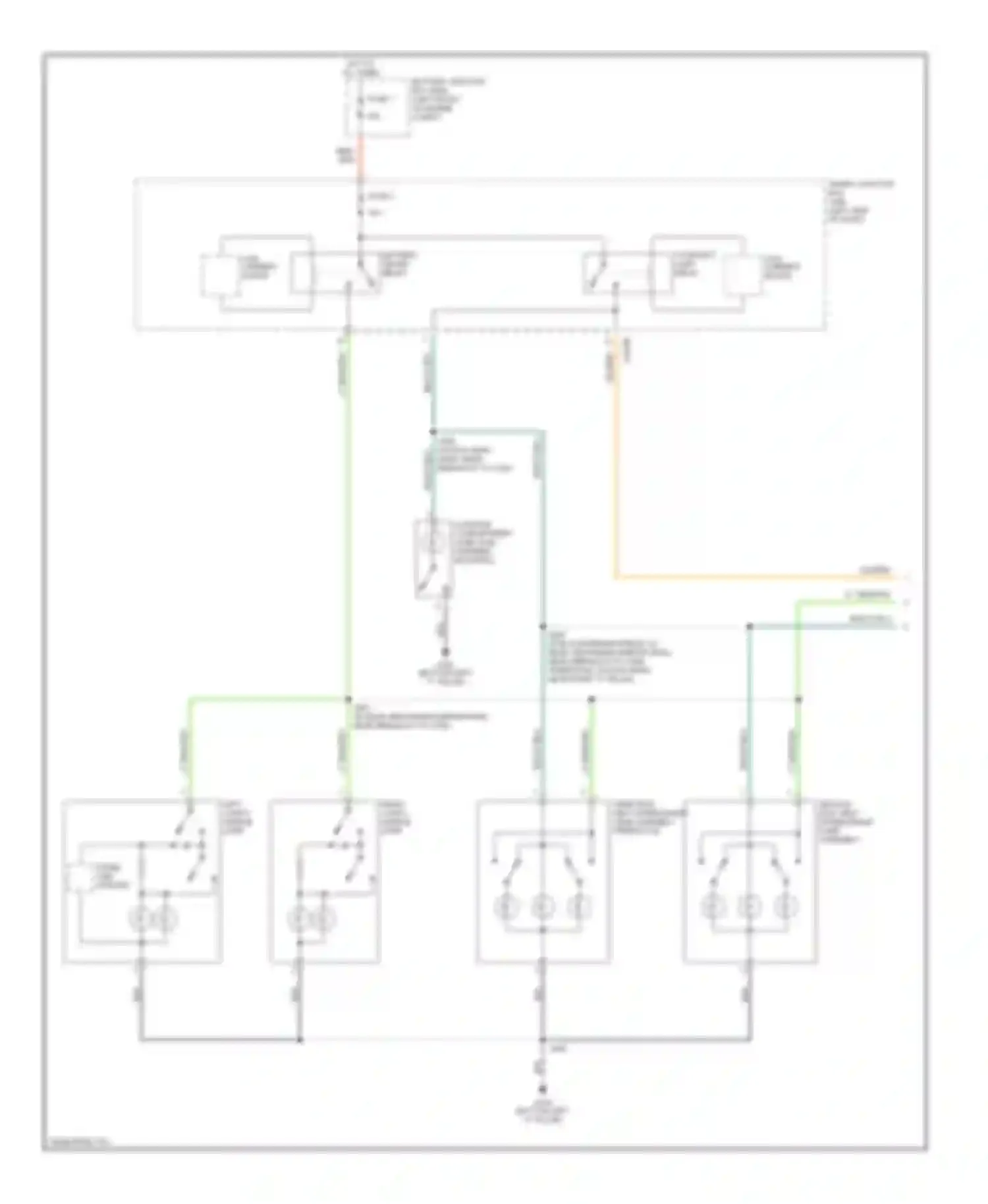 Wiring diagram second row seat interior/map lamp assembly for Mercury Montego III (2004-2007) (1 of 1)