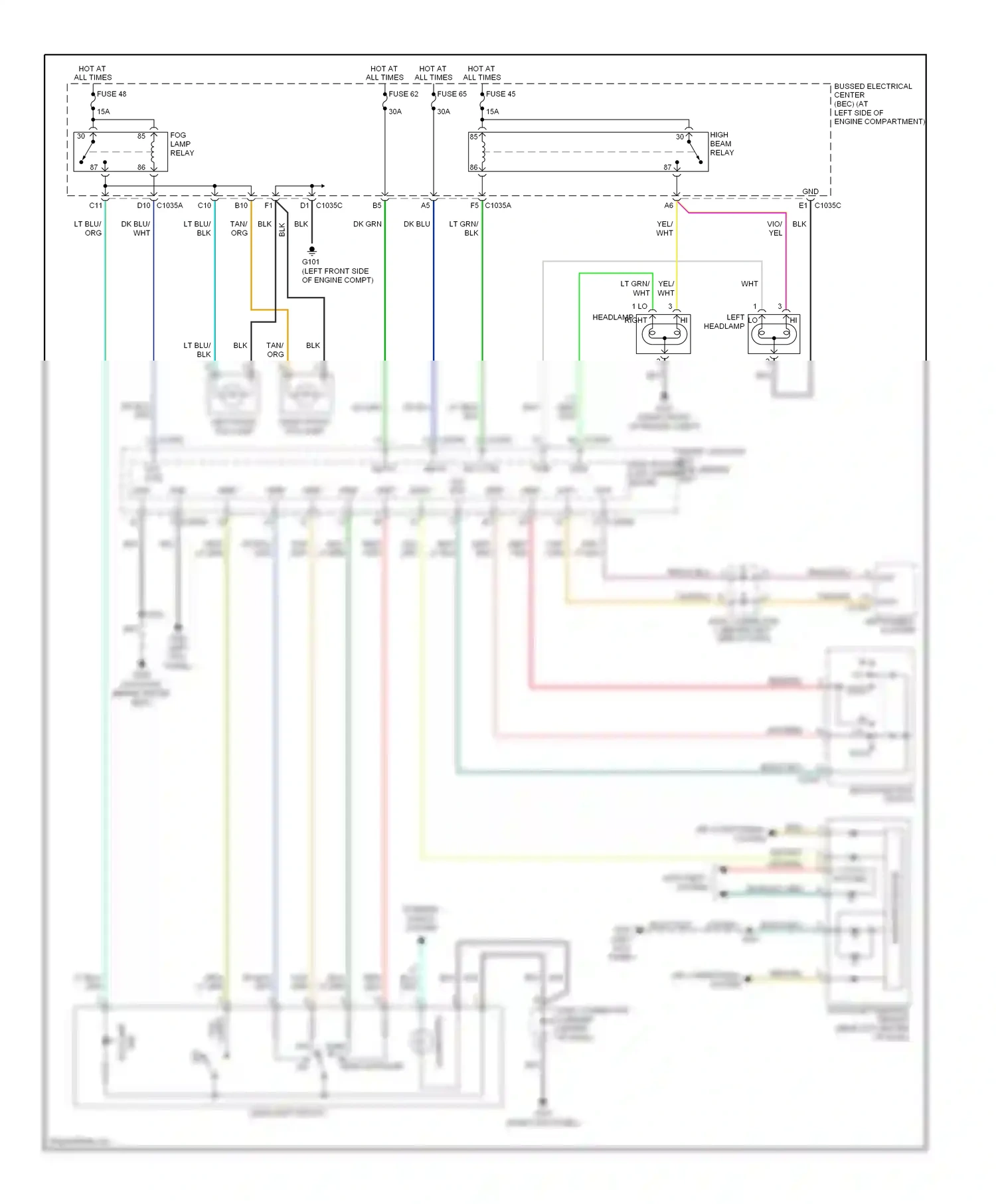 Mercury Monterey VIII (2003-2007) microprocessor wiring diagram  (2 of 4)