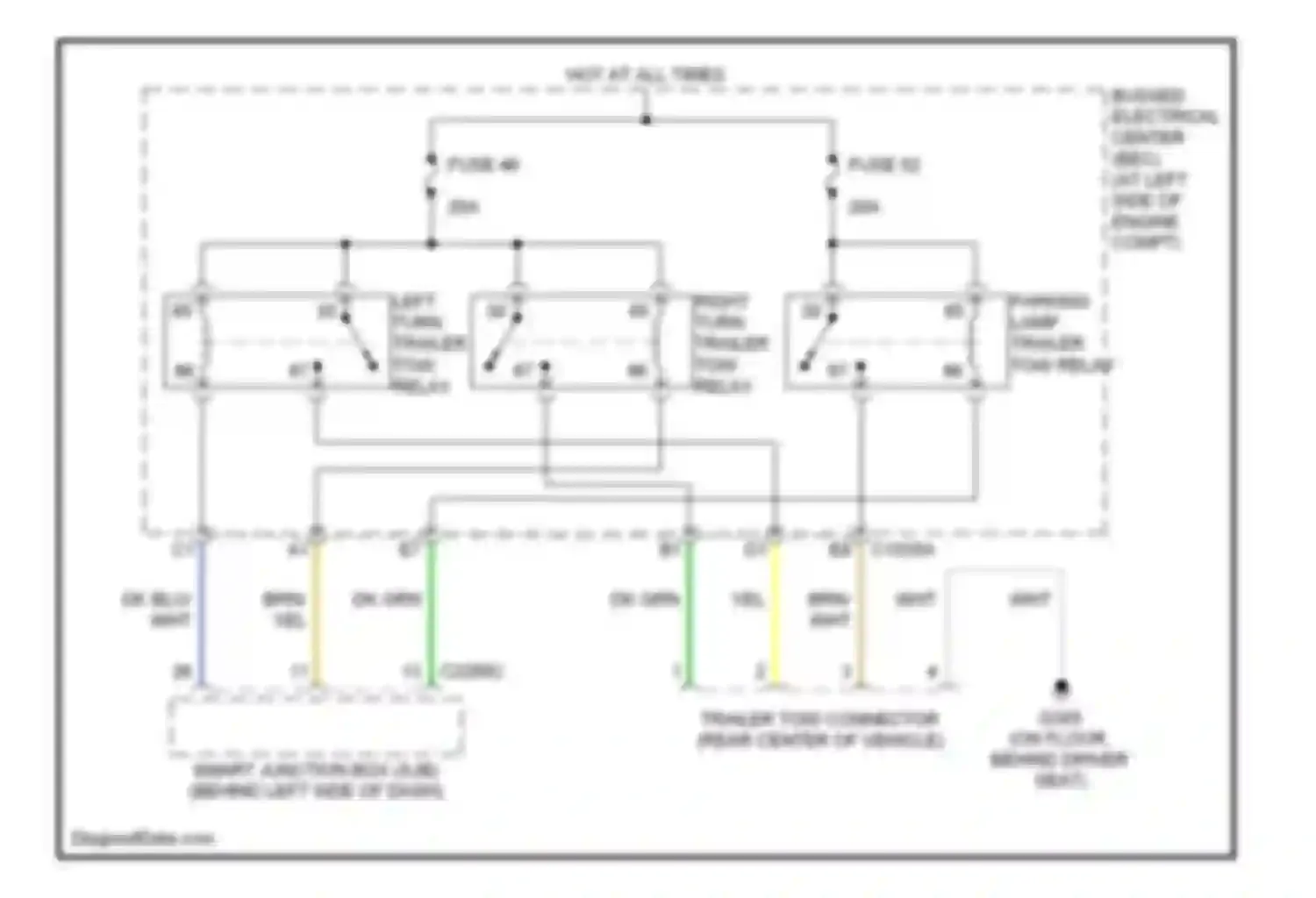 Wiring diagram right turn trailer tow relay for Mercury Monterey VIII (2003-2007) (2 of 2)