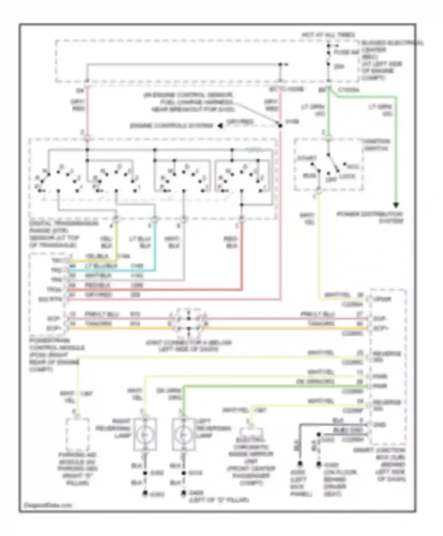 Wiring diagram yel/blk for Mercury Monterey VIII (2003-2007) (4 of 19)