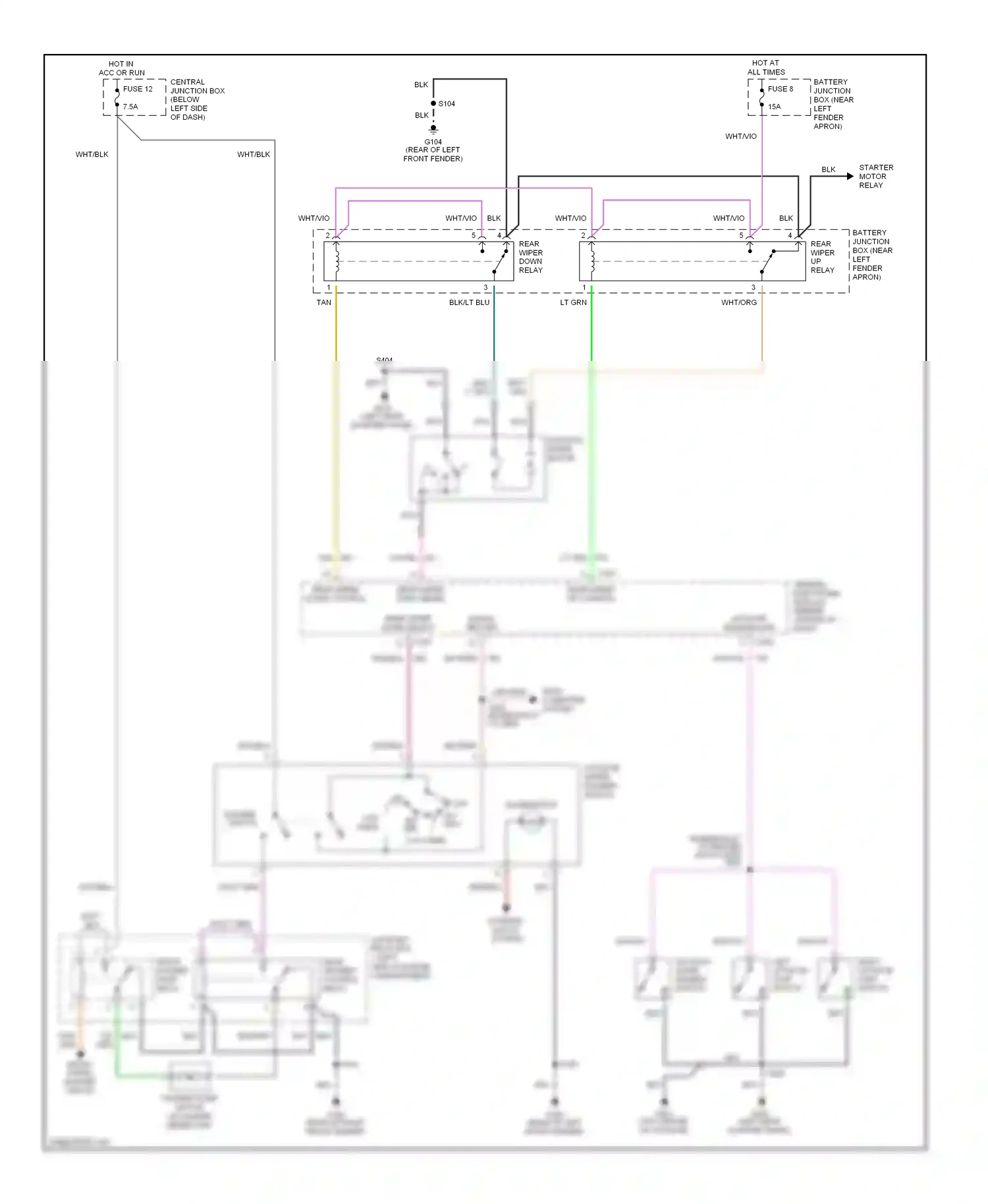 Wiring diagram body computer system for Mercury Mountaineer I facelift (1997-2001) (1 of 1)