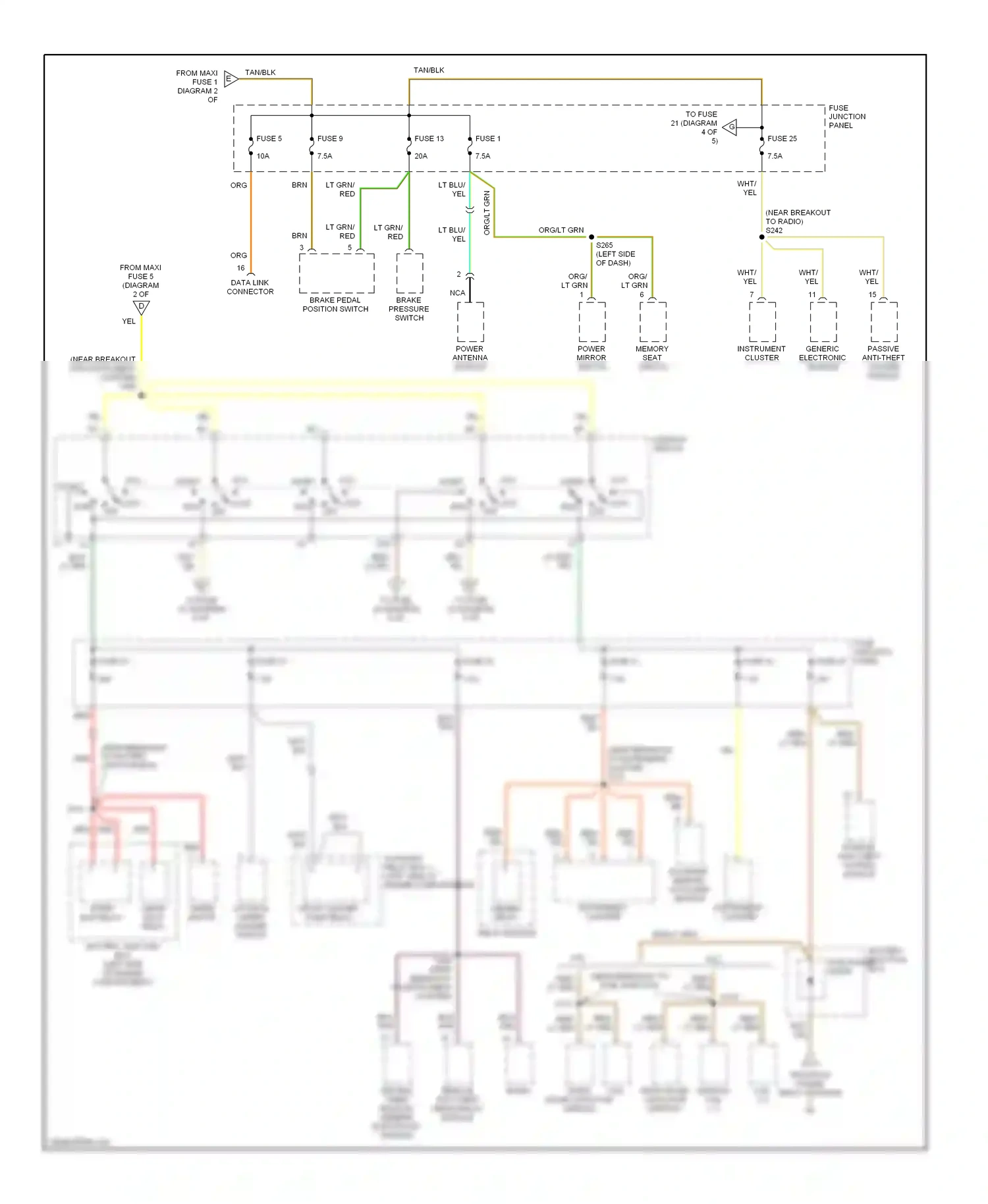 Wiring diagram central timer module/ generic electronic module for Mercury Mountaineer I facelift (1997-2001) (2 of 2)