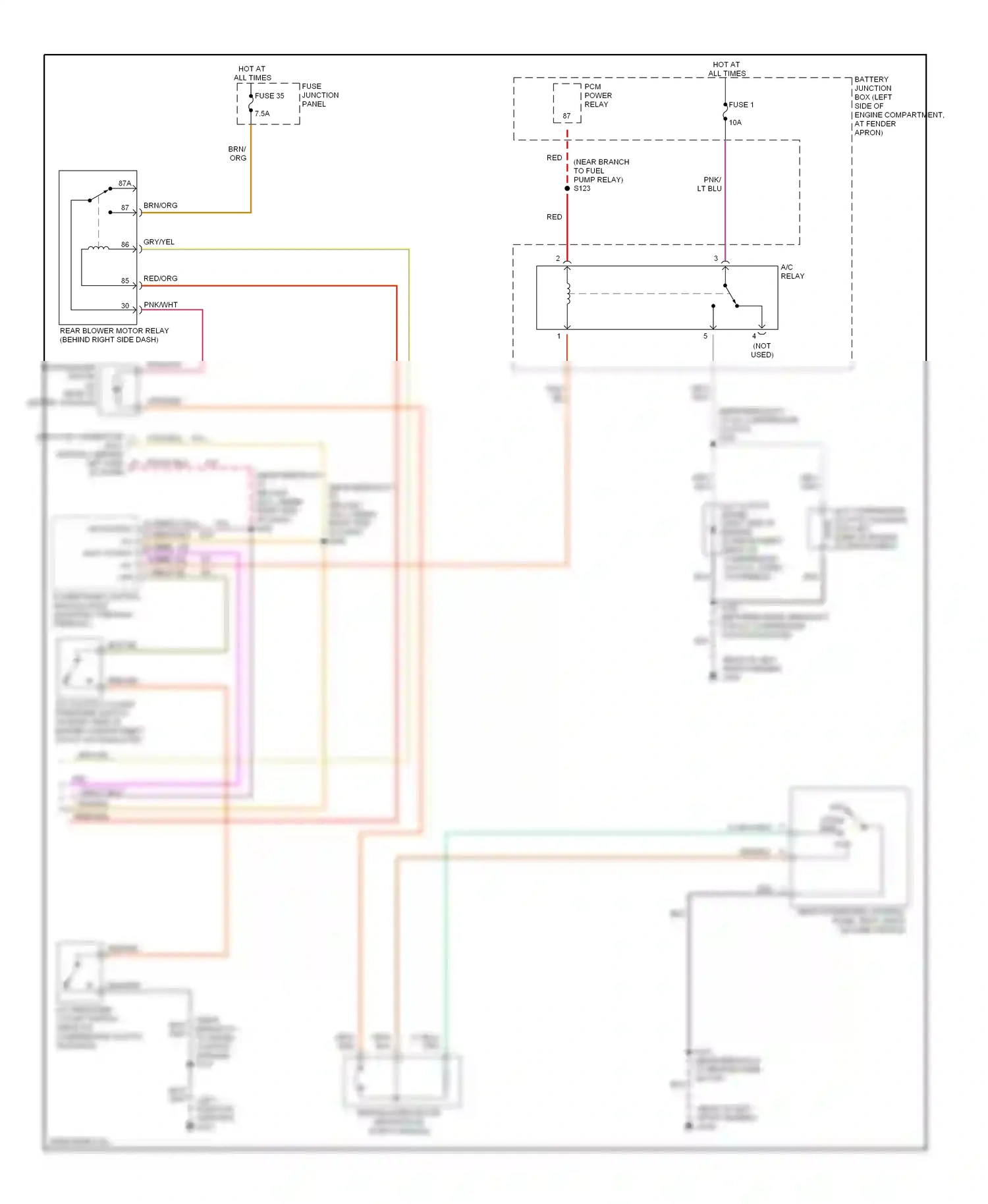 Wiring diagram control module for Mercury Mountaineer I facelift (1997-2001) (1 of 2)