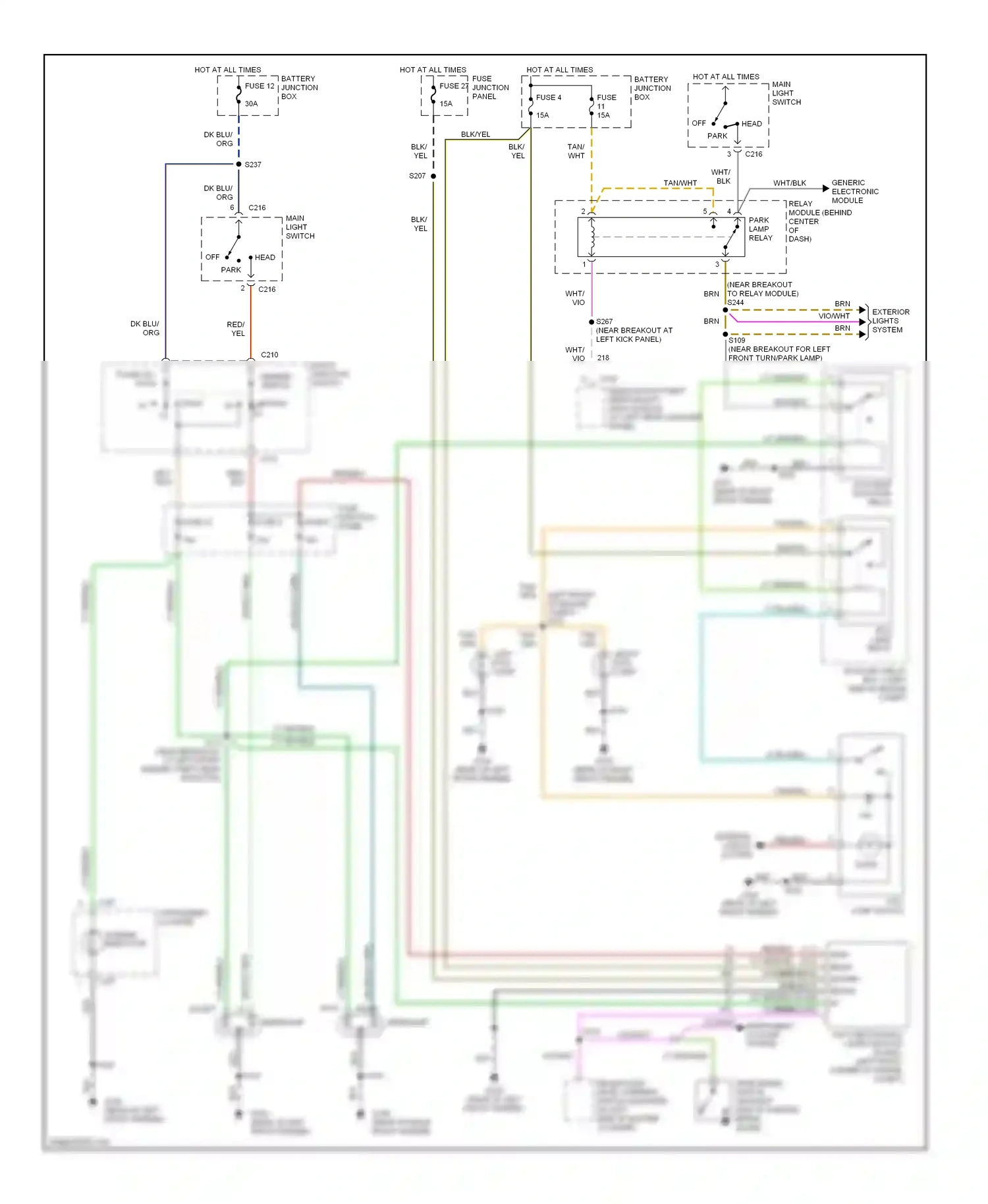 Wiring diagram dimmer switch for Mercury Mountaineer I facelift (1997-2001) (1 of 1)