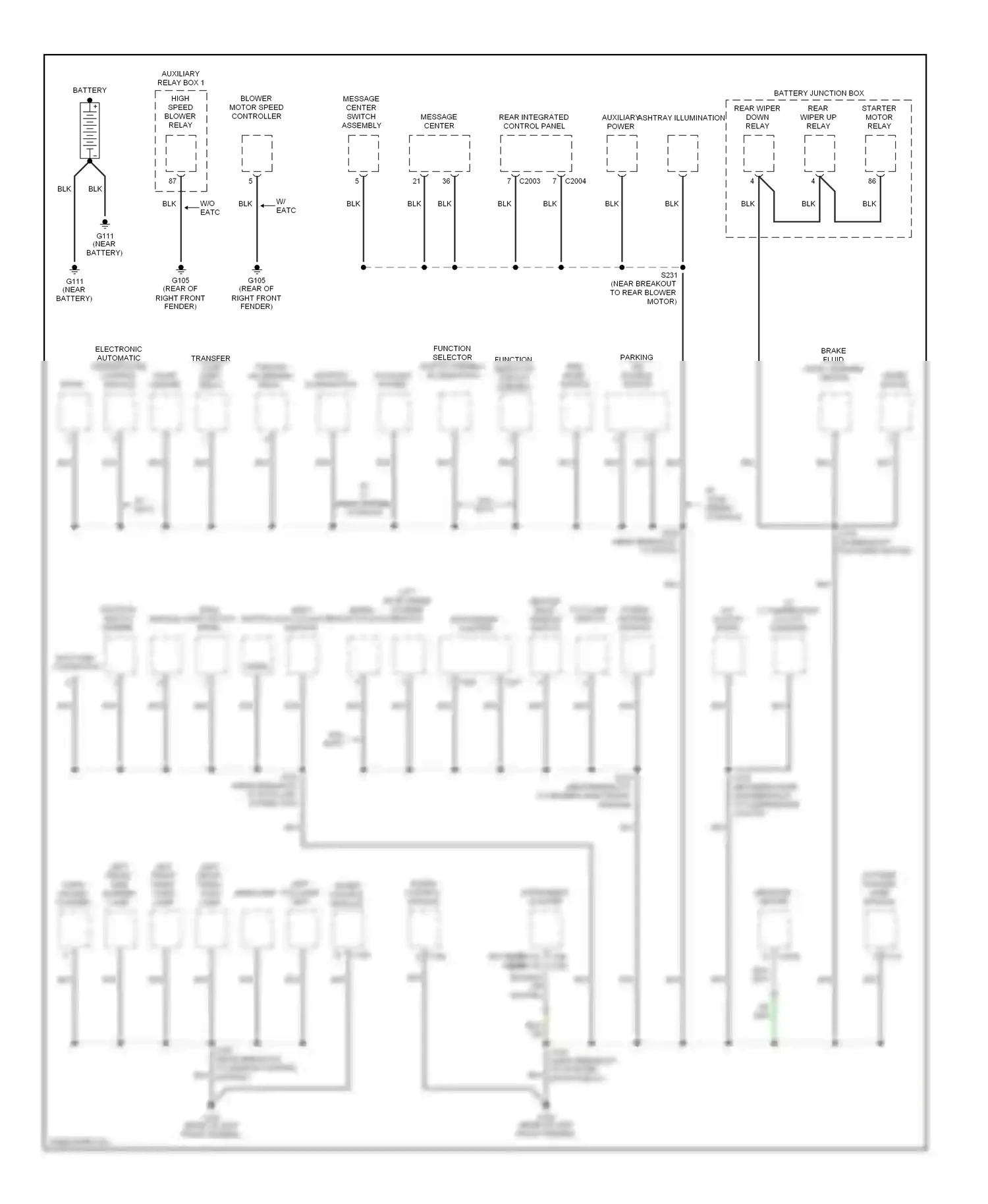 Wiring diagram electronic automatic temperature control module for Mercury Mountaineer I facelift (1997-2001) (1 of 2)