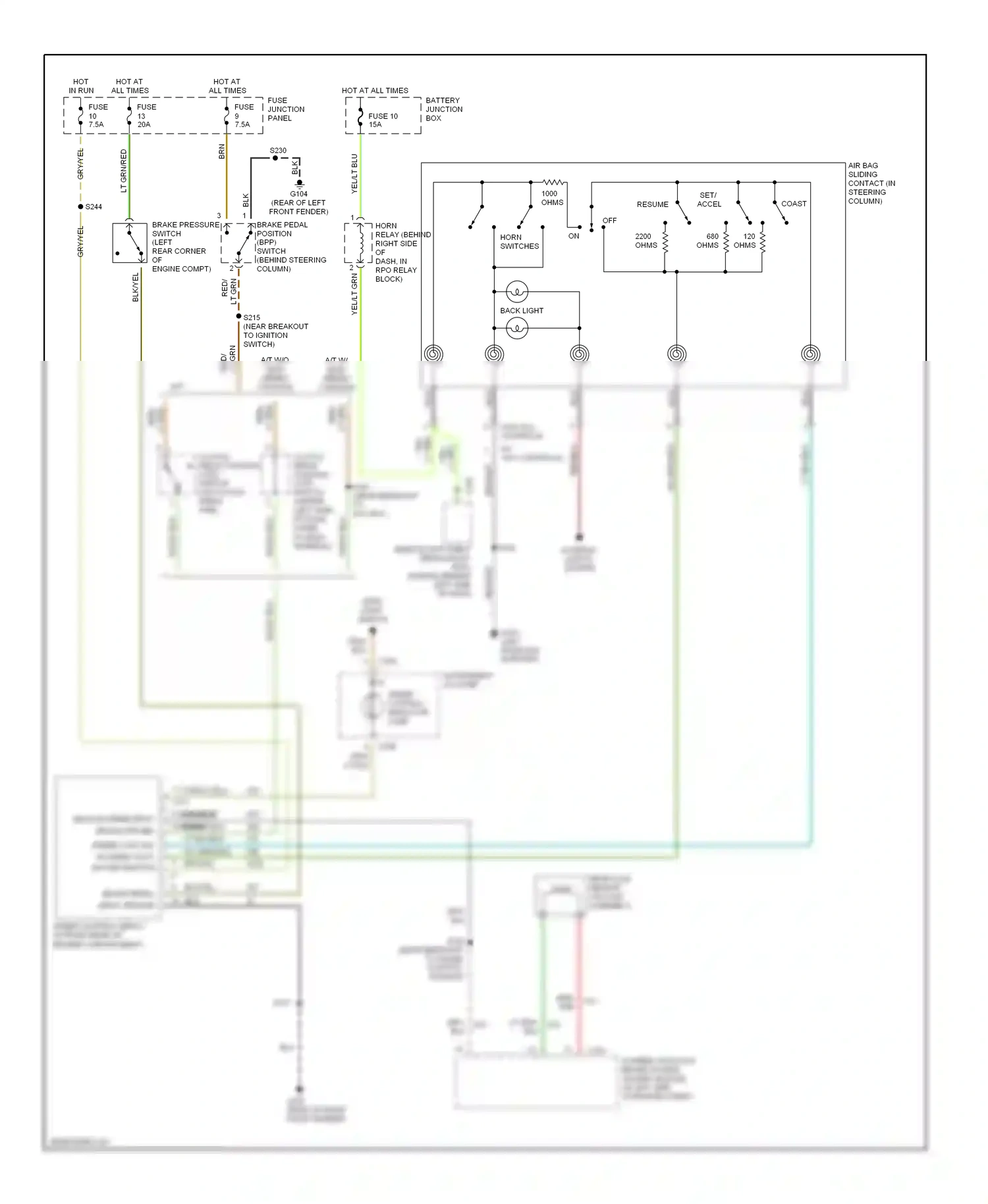 Wiring diagram fuse junction panel for Mercury Mountaineer I facelift (1997-2001) (6 of 14)