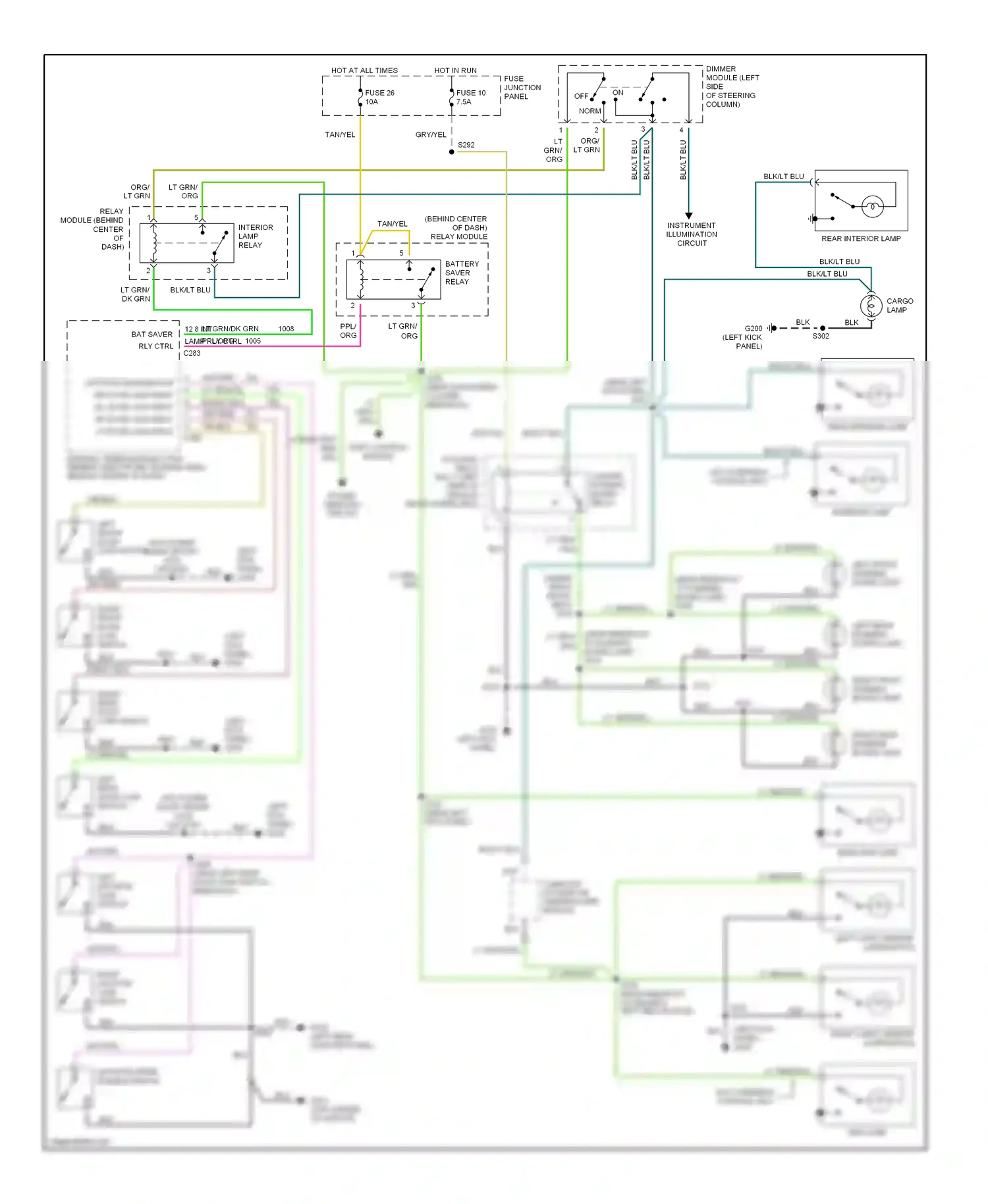 Wiring diagram fuse junction panel for Mercury Mountaineer I facelift (1997-2001) (5 of 14)