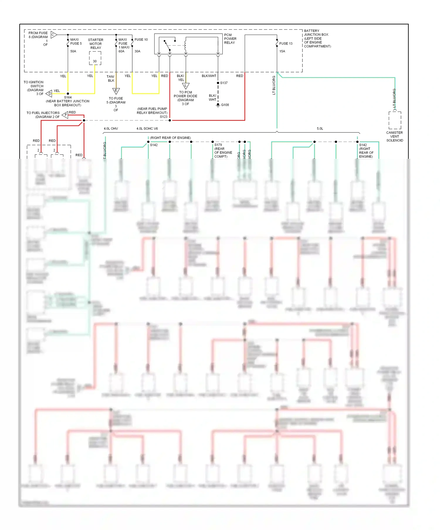 Wiring diagram heated oxygen sensor 4 for Mercury Mountaineer I facelift (1997-2001) (1 of 1)
