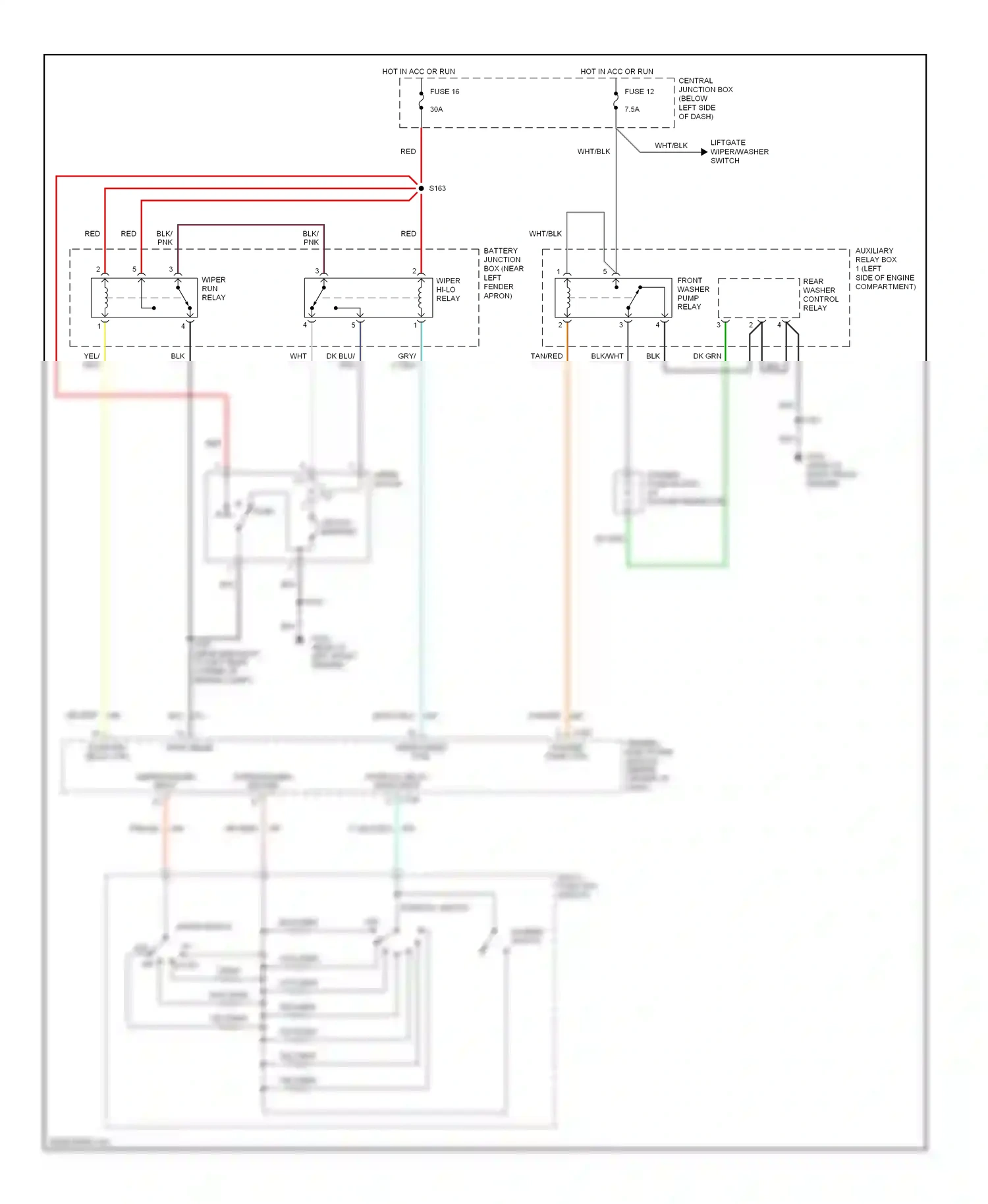 Wiring diagram multi- function switch for Mercury Mountaineer I facelift (1997-2001) (2 of 4)