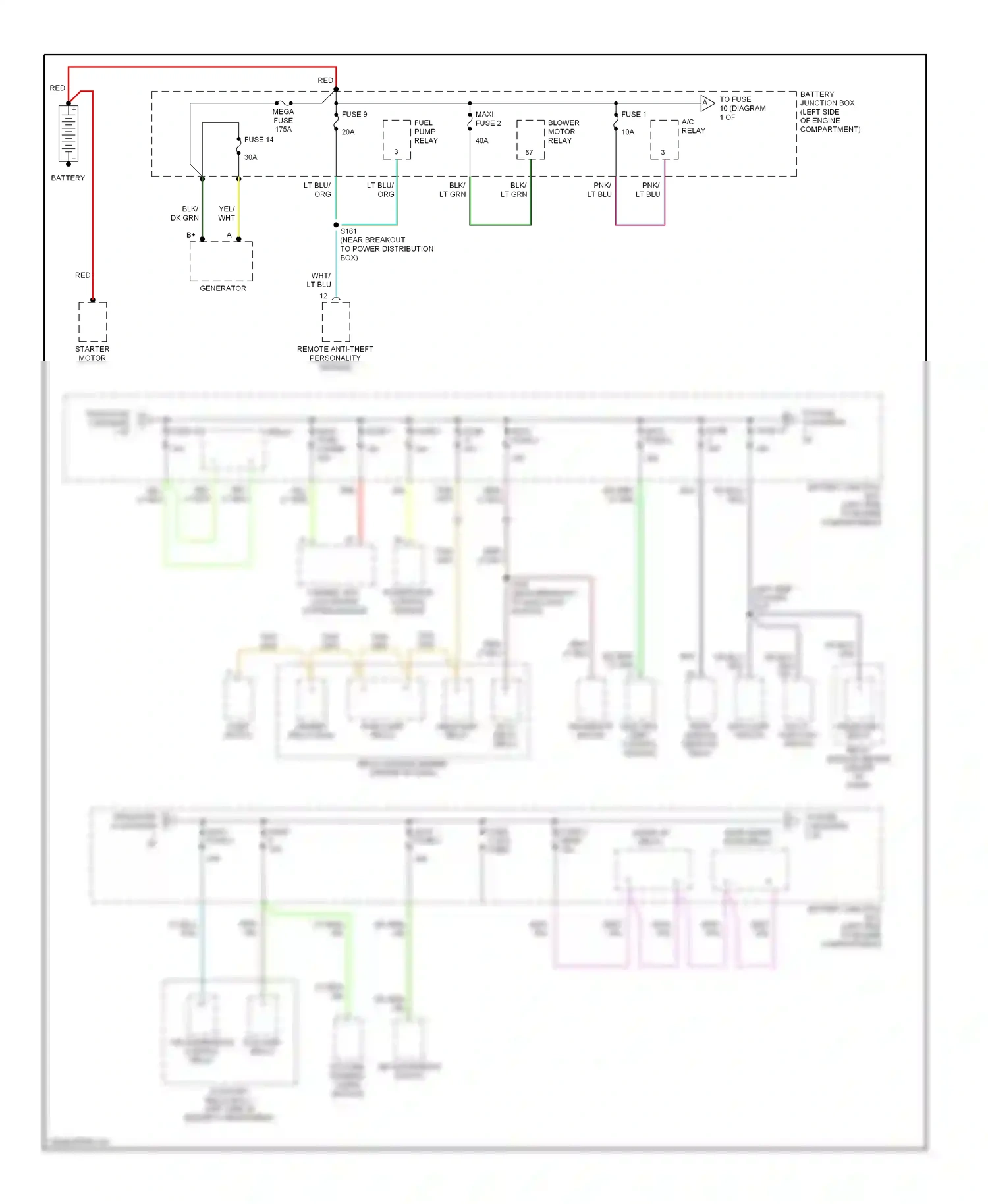 Wiring diagram multi- function switch for Mercury Mountaineer I facelift (1997-2001) (4 of 4)