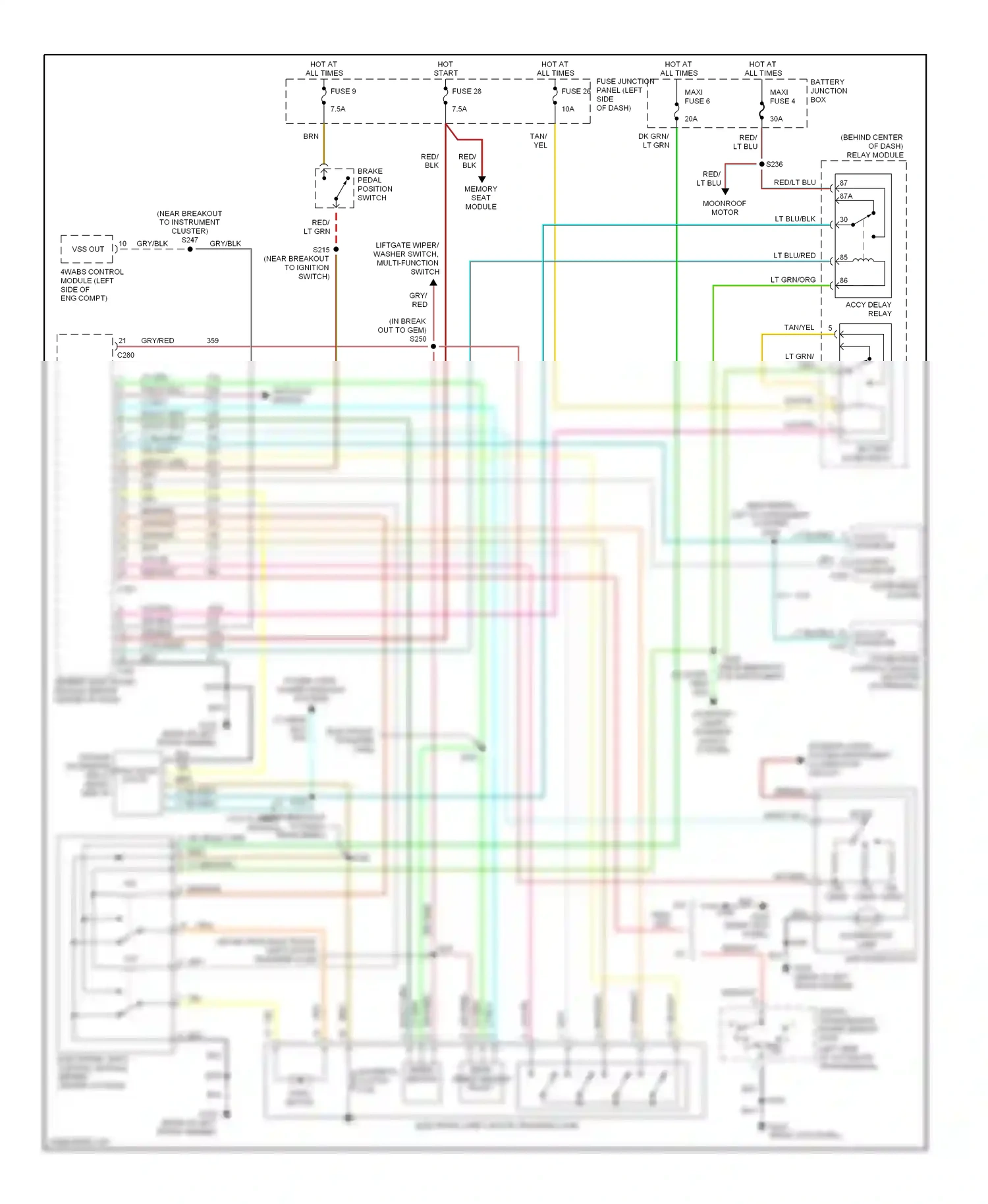 Wiring diagram range ind for Mercury Mountaineer I facelift (1997-2001) (1 of 1)