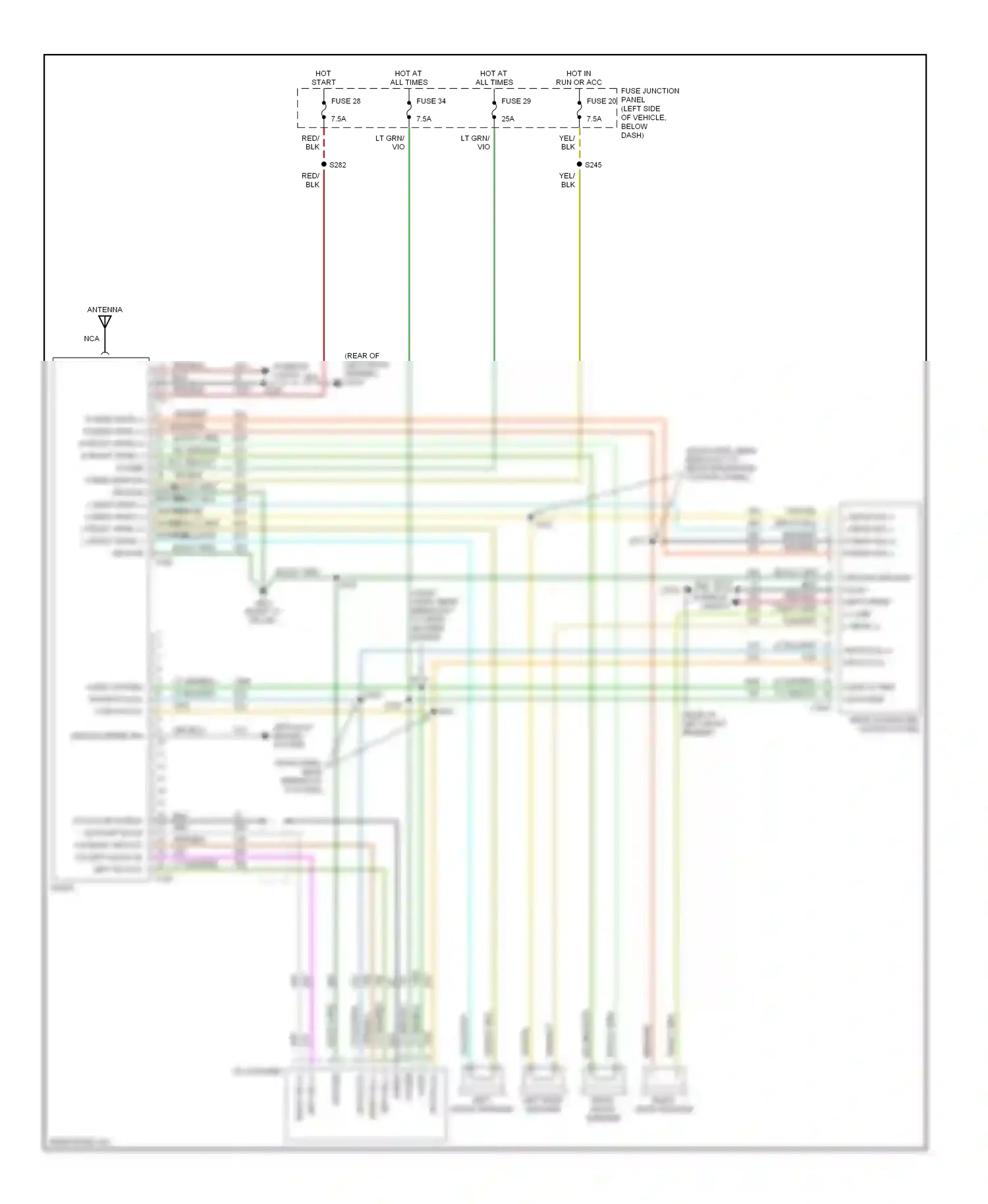 Wiring diagram rear integrated control panel for Mercury Mountaineer I facelift (1997-2001) (5 of 6)