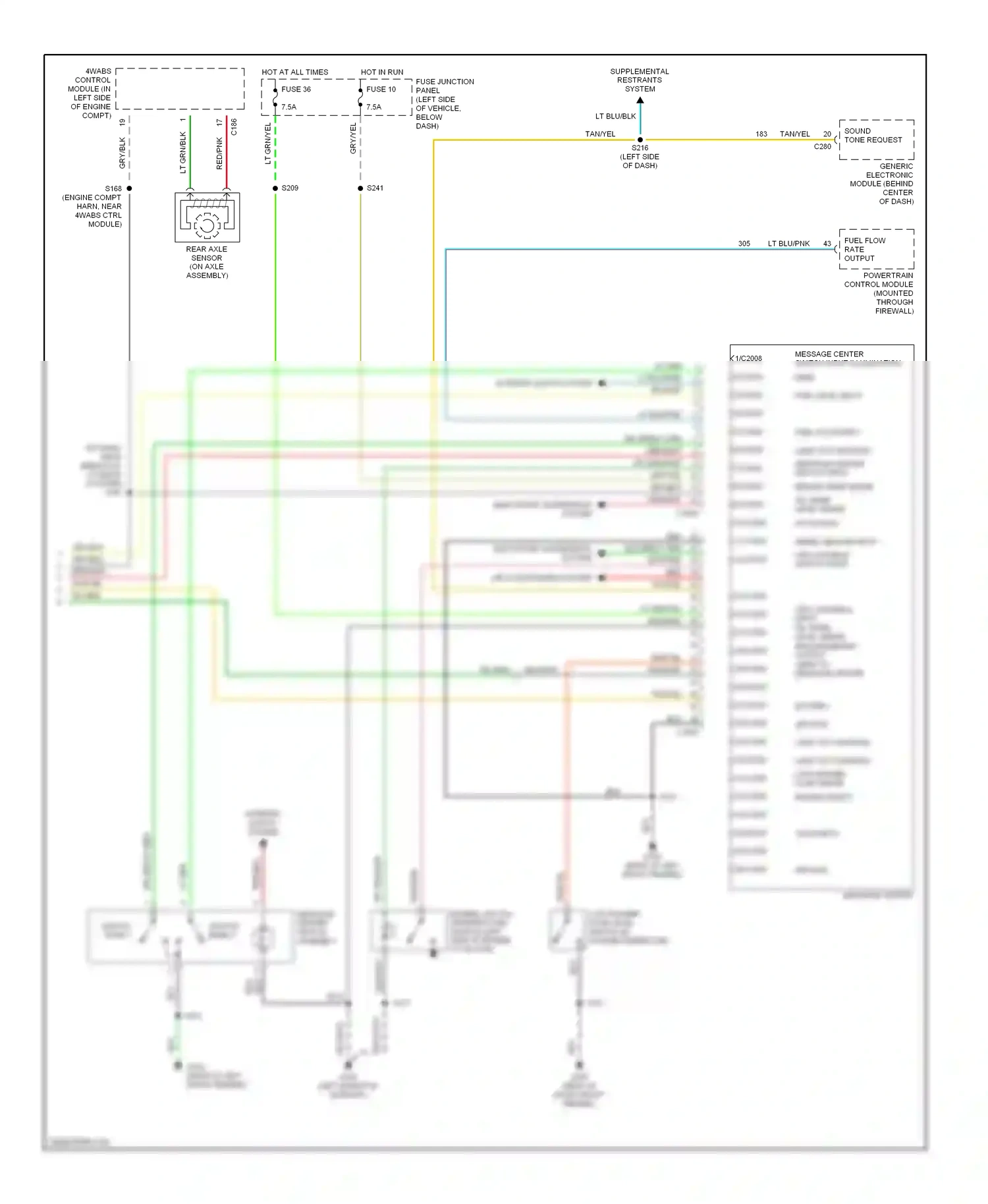 Mercury Mountaineer I facelift (1997-2001) speed sensor input (arc) disable switch input wiring diagram  (1 of 1)